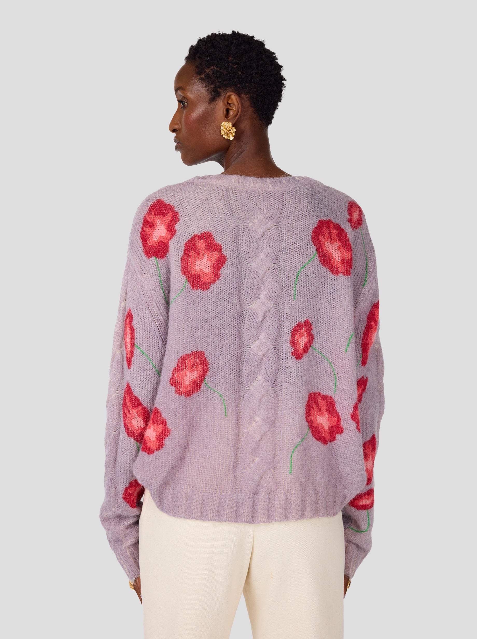 Ellis sweater in lilac Poppy knit