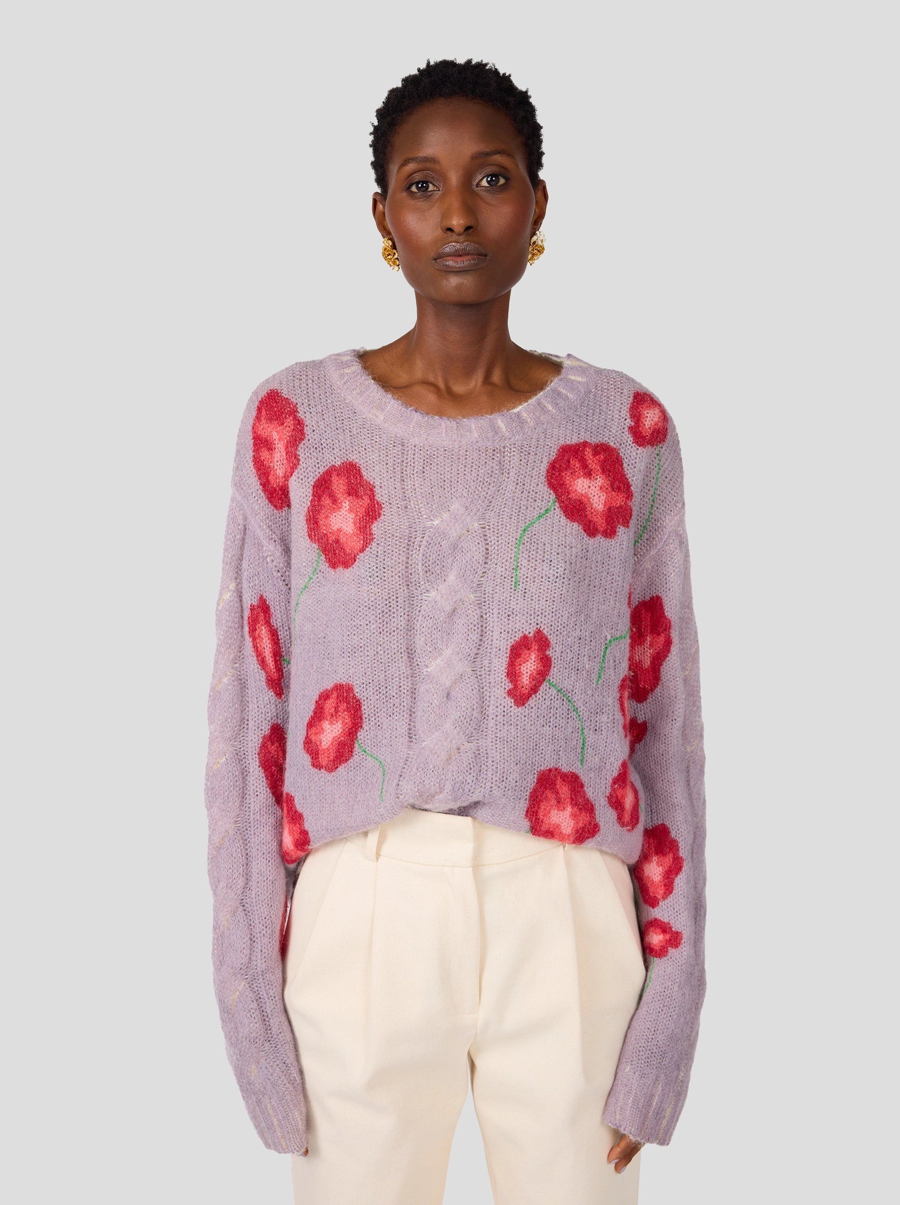 Ellis sweater in lilac Poppy knit