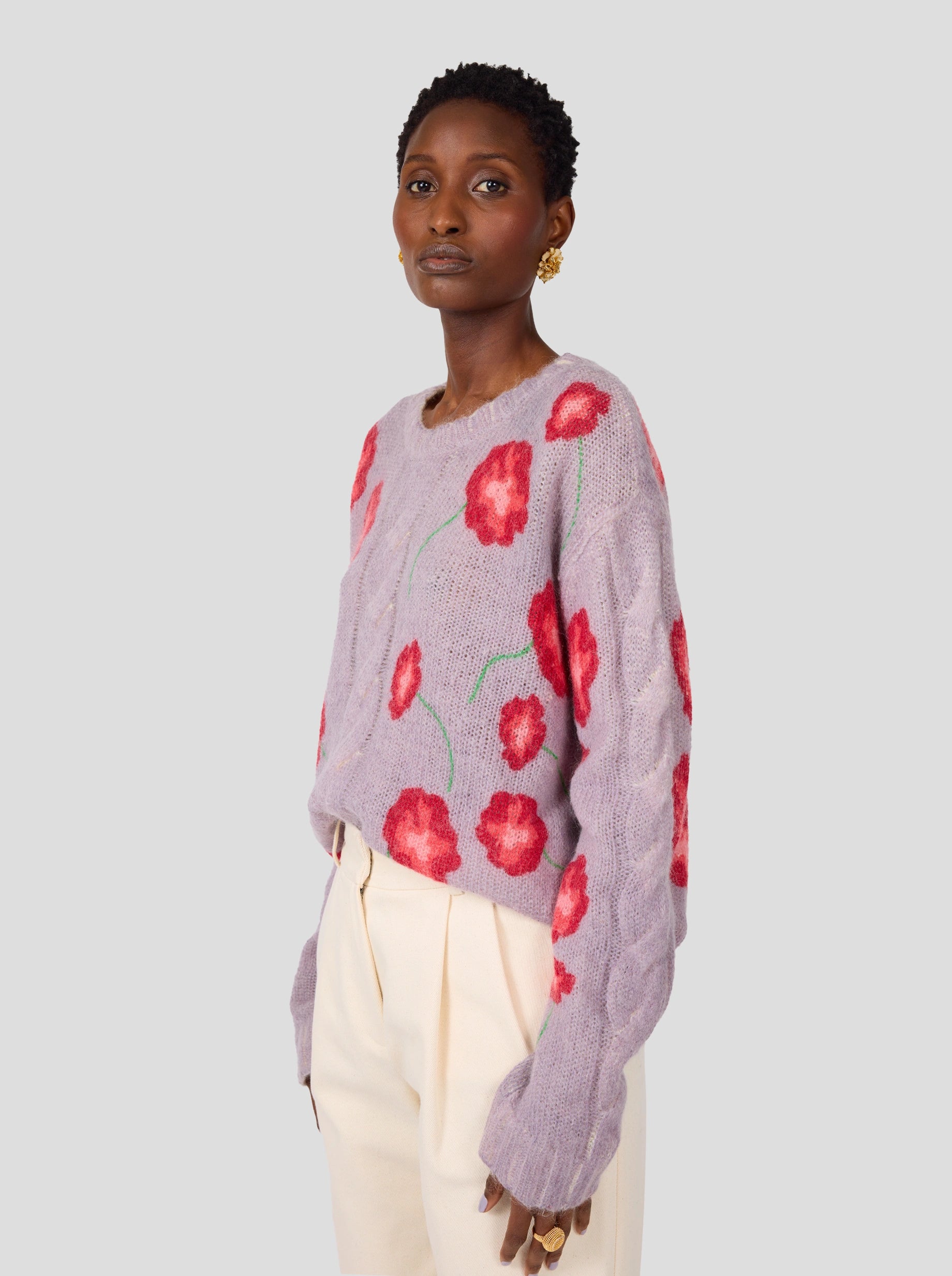 Ellis sweater in lilac Poppy knit