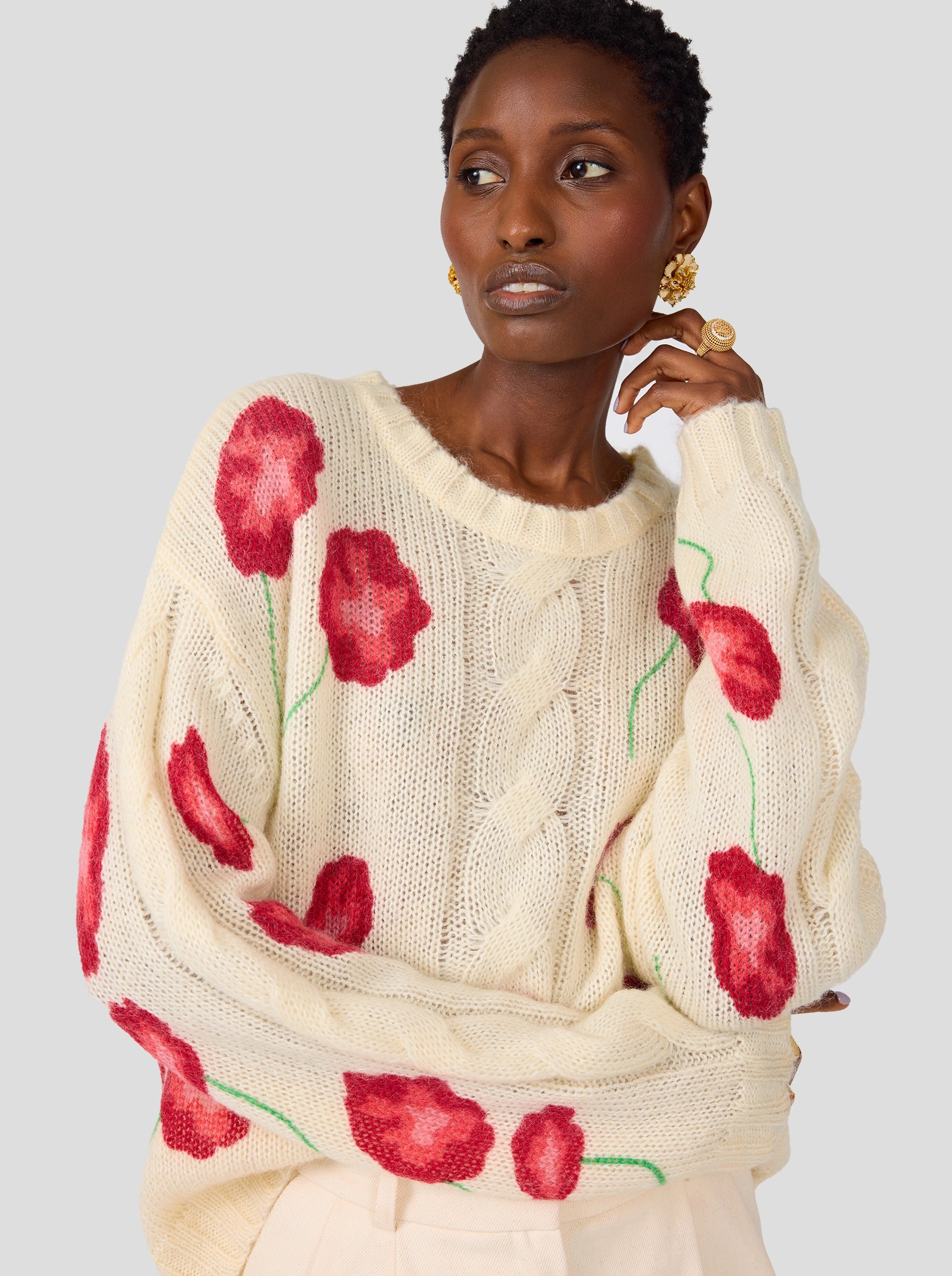 Ellis sweater in white Poppy knit