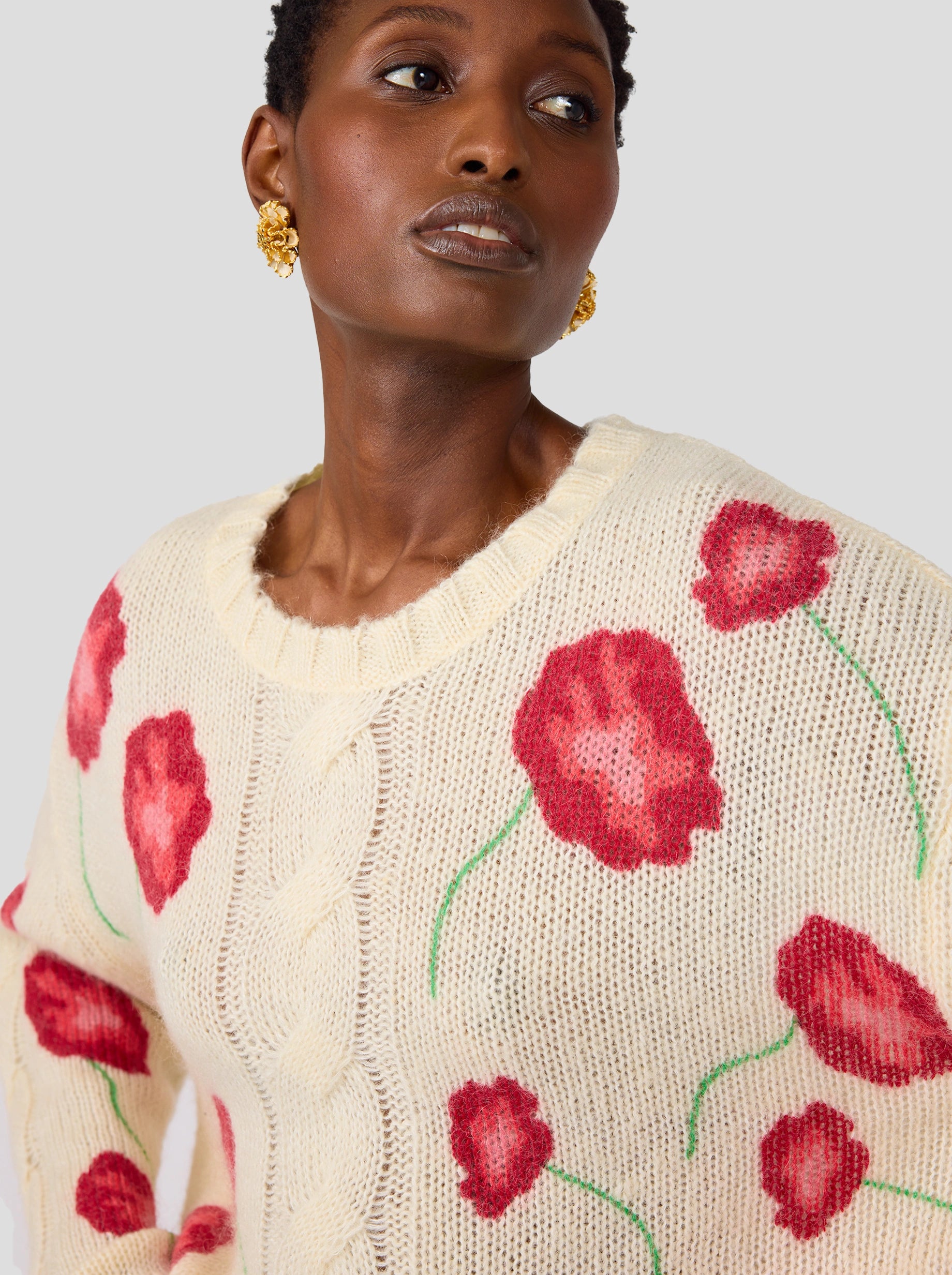 Ellis sweater in white Poppy knit