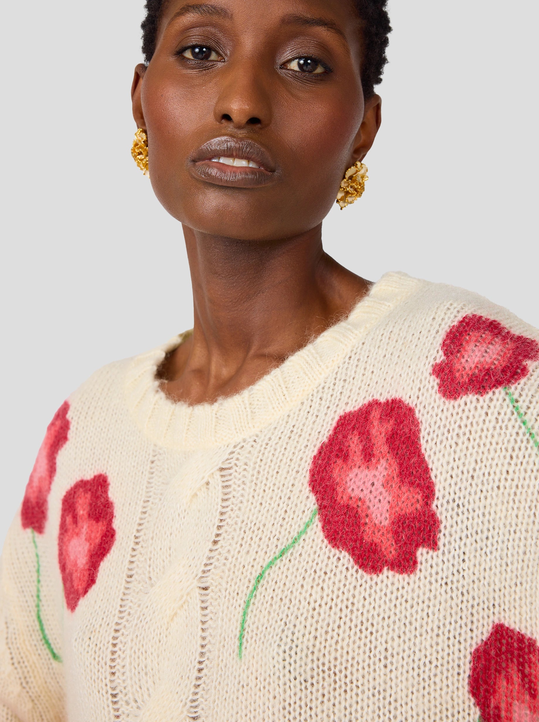 Ellis sweater in white Poppy knit