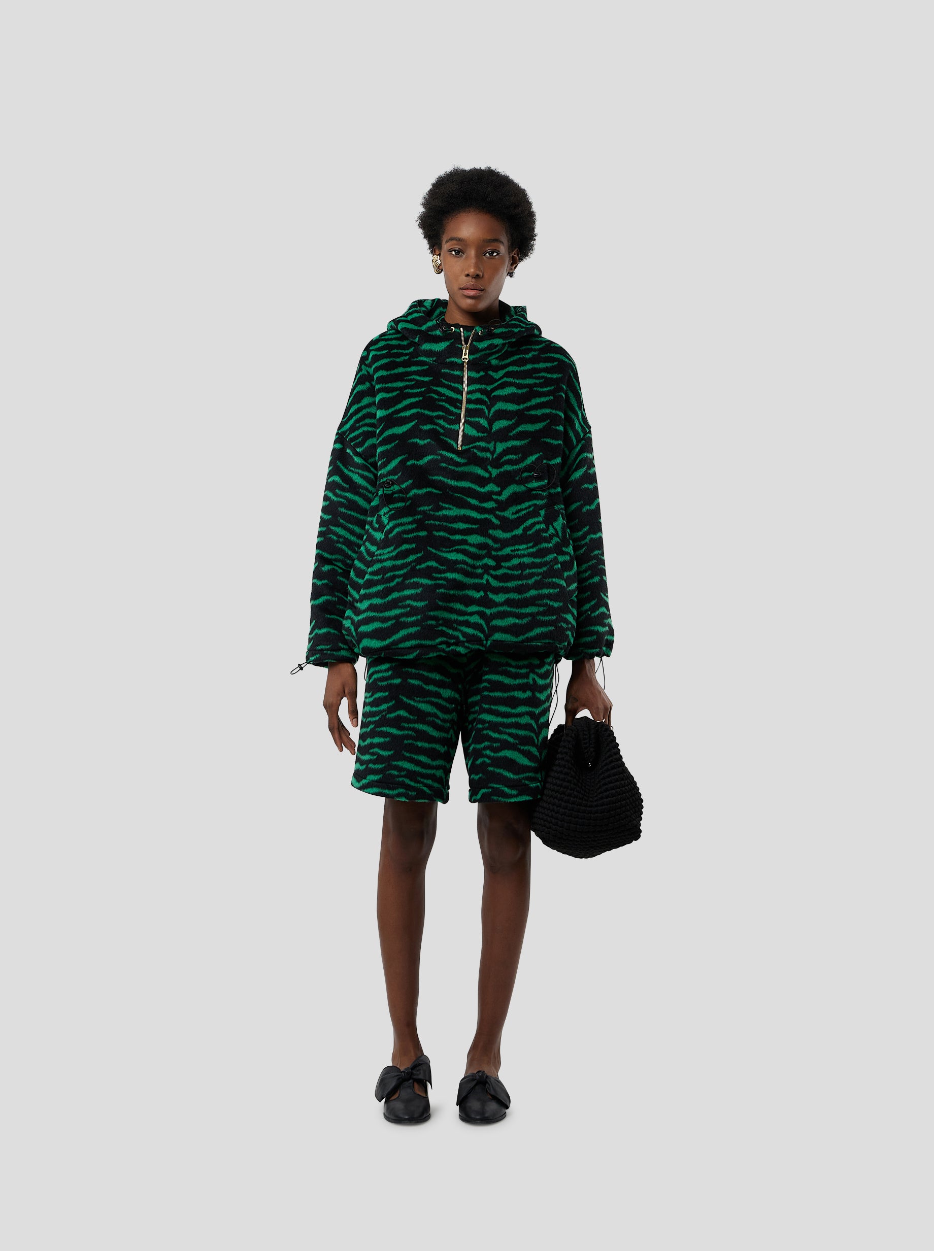 Tony Windbreaker in Forest Green Zebra Wool