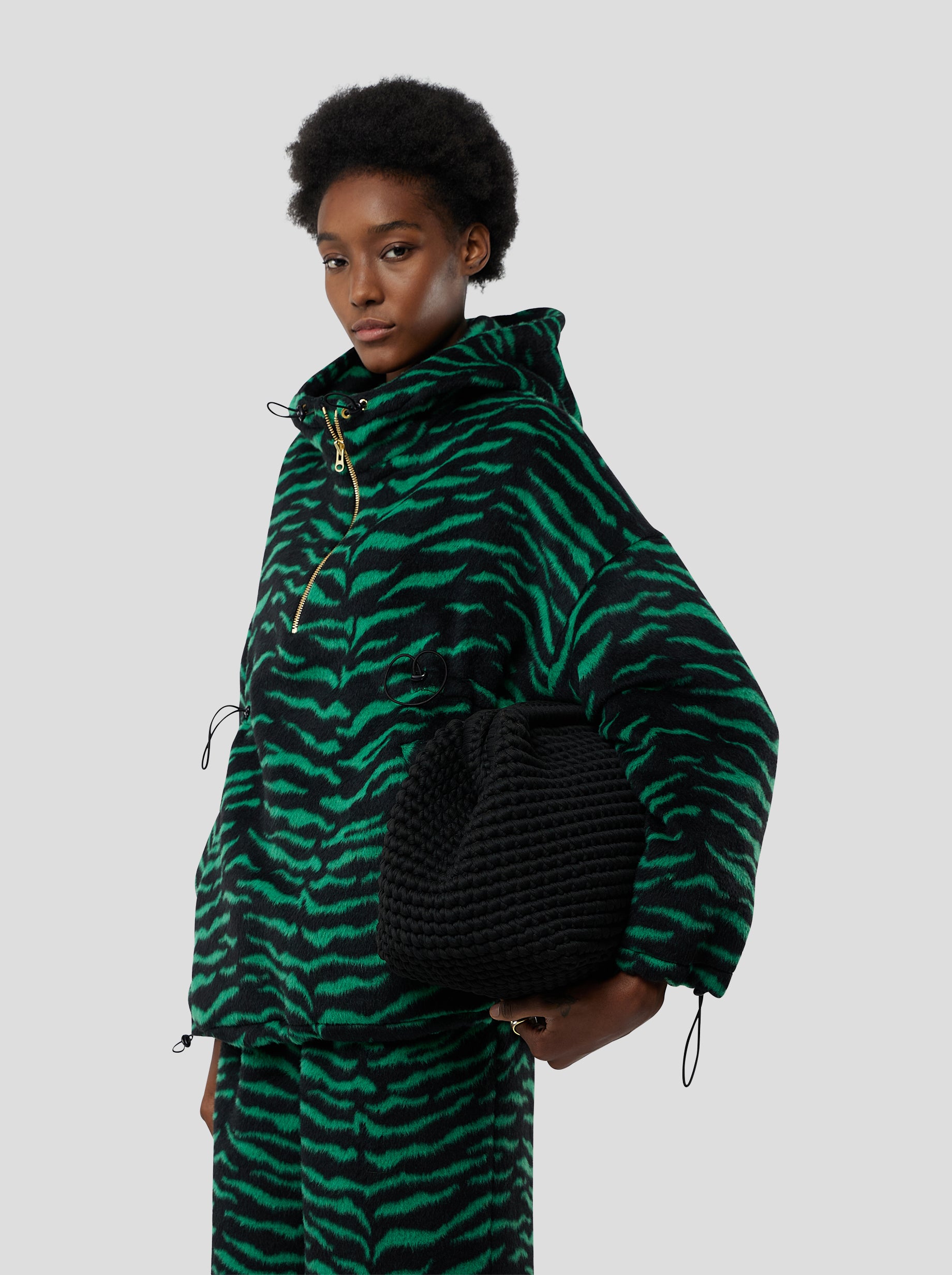 Tony Windbreaker in Forest Green Zebra Wool