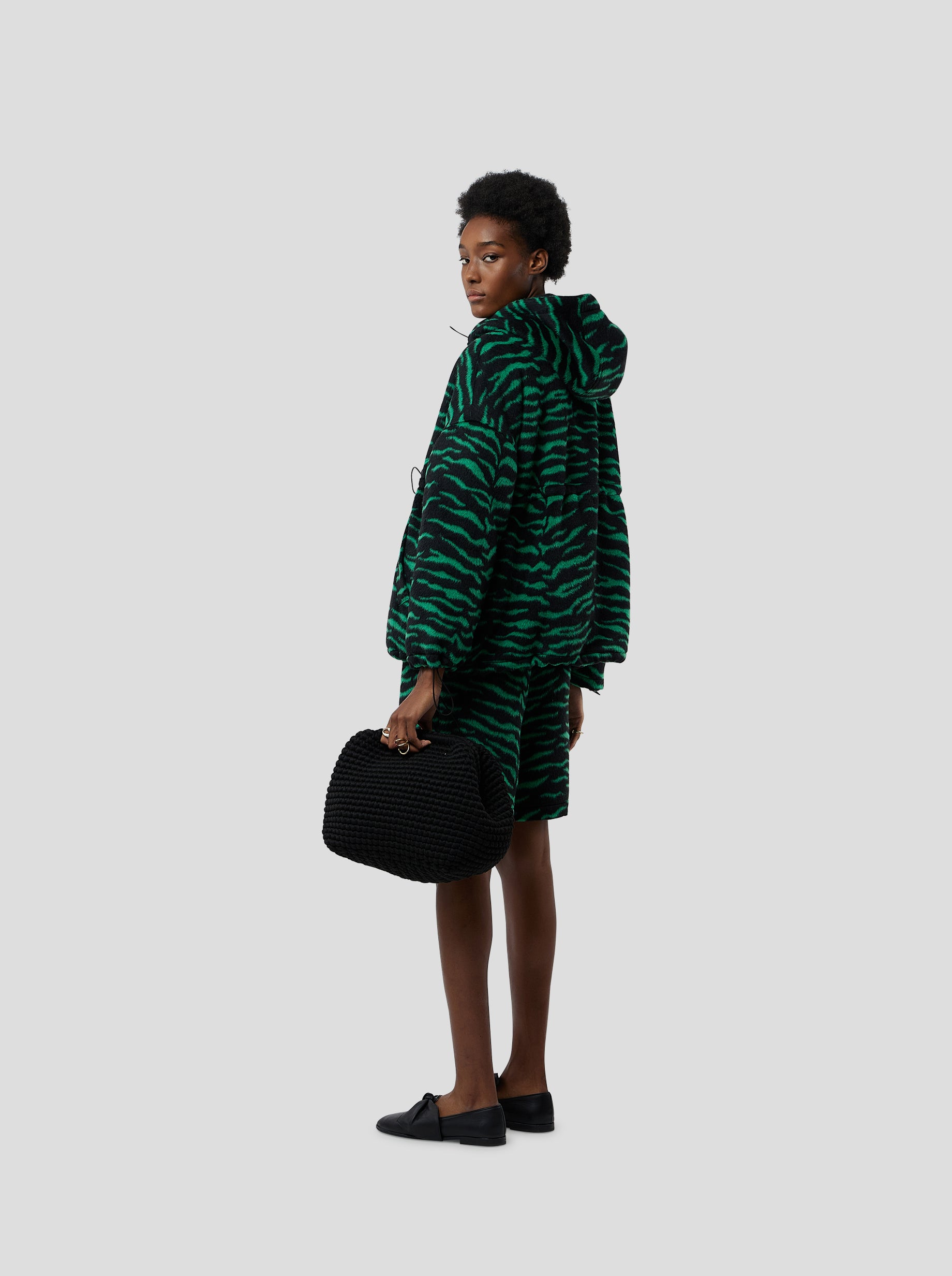 Tony Windbreaker in Forest Green Zebra Wool