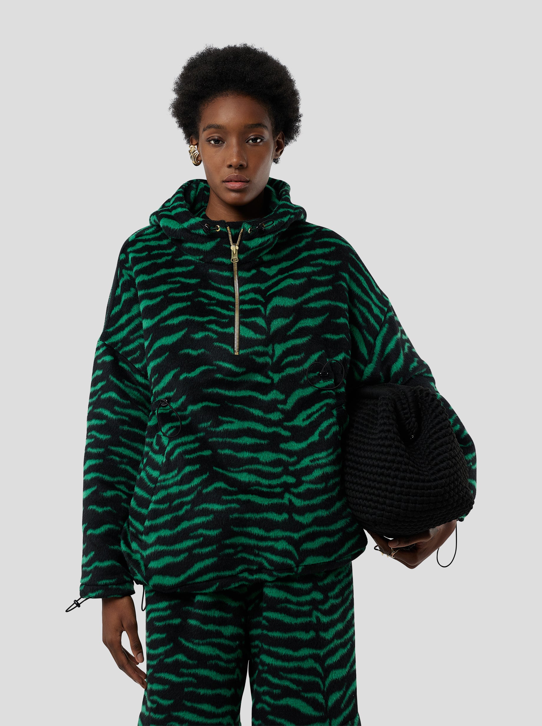 Tony Windbreaker in Forest Green Zebra Wool