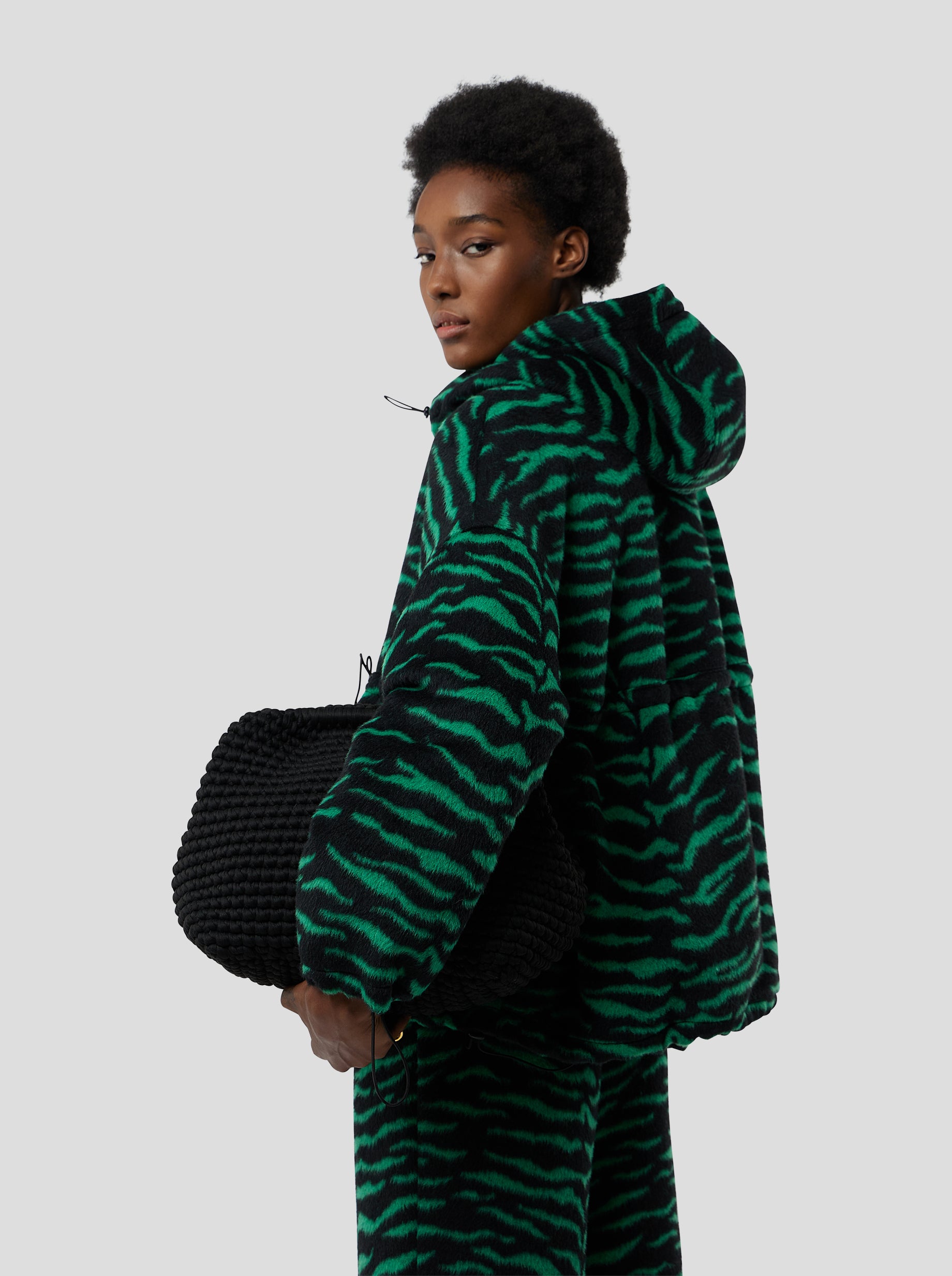 Tony Windbreaker in Forest Green Zebra Wool