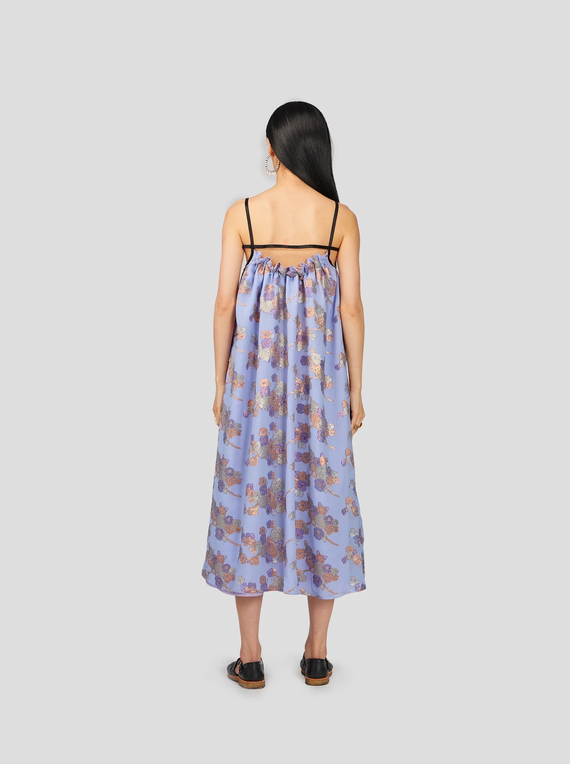 Vickie Dress in Mist Herbarium Embroidery