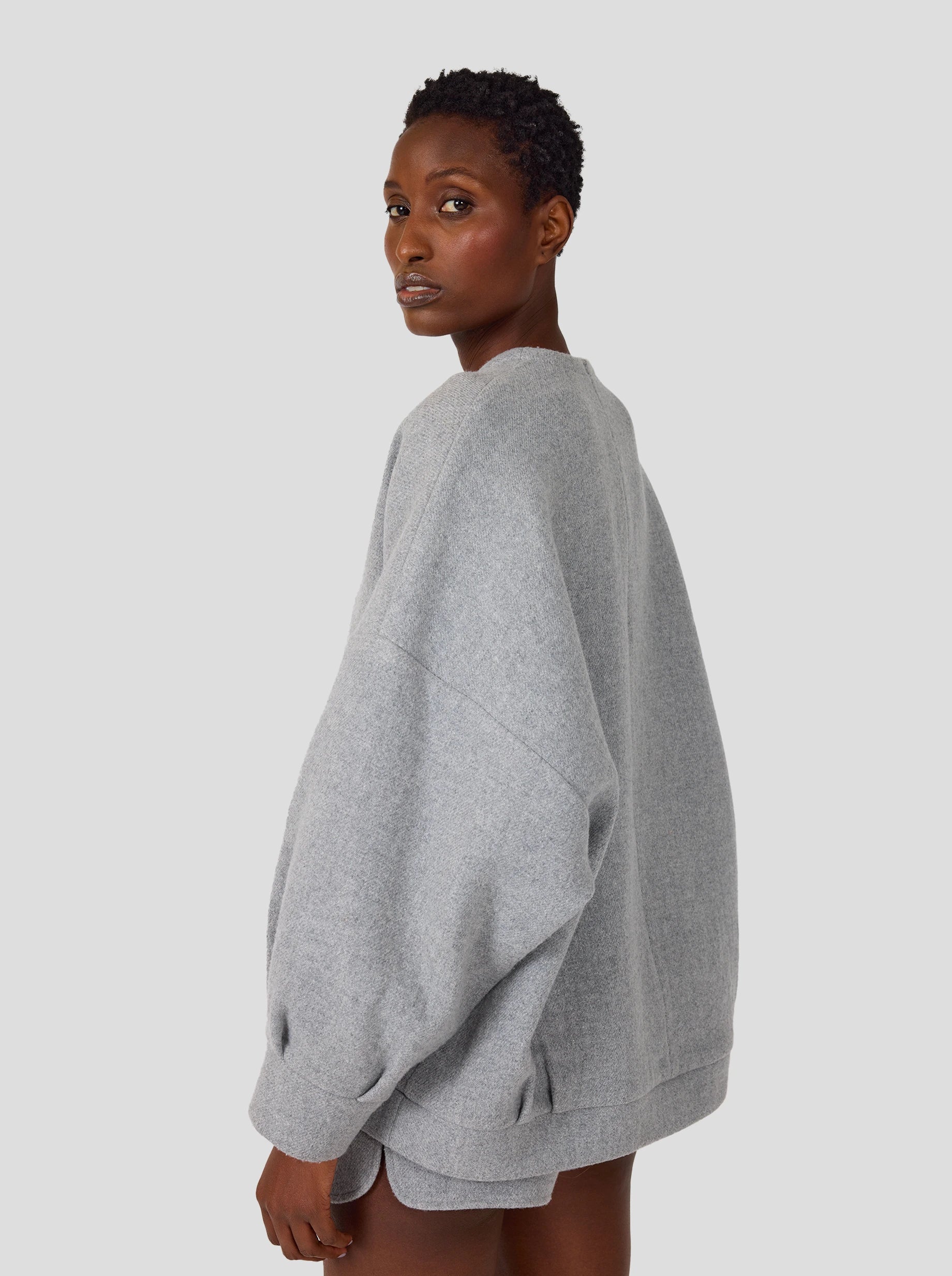 Harlem Jumper in Lead Woolen Cashmere