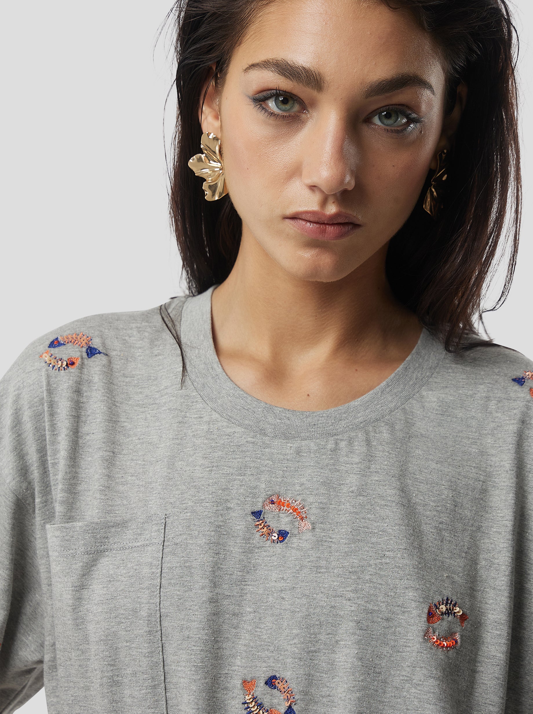 Fishbone Atlas T-shirt in grey