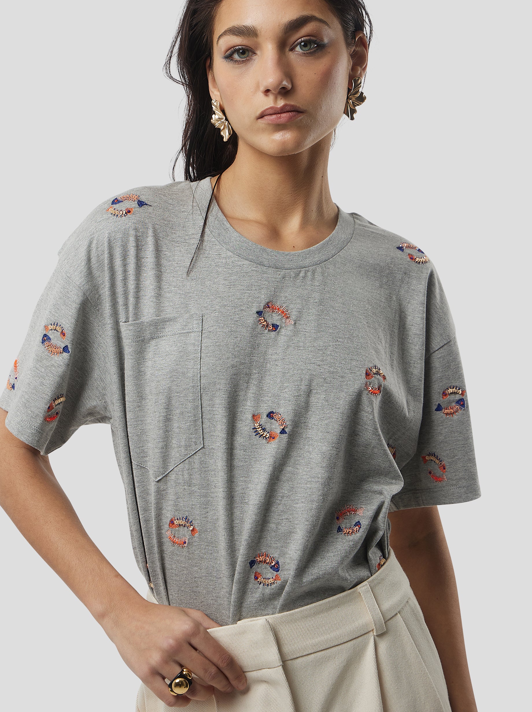 Fishbone Atlas T-shirt in grey