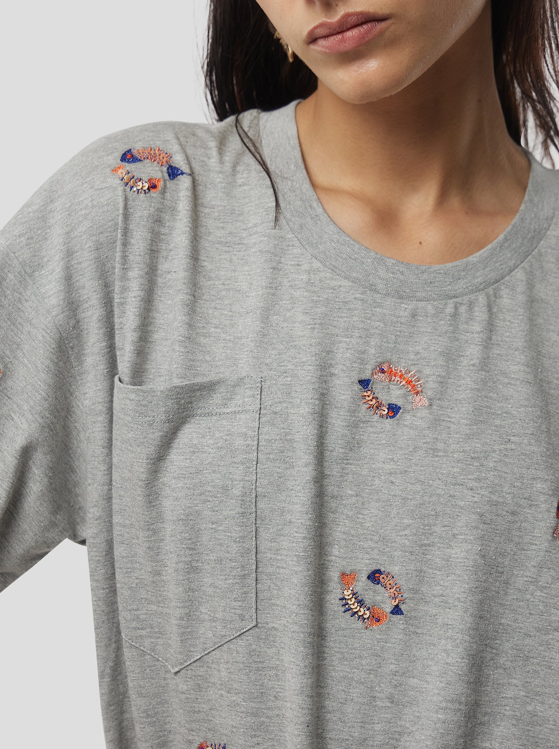Fishbone Atlas T-shirt in grey
