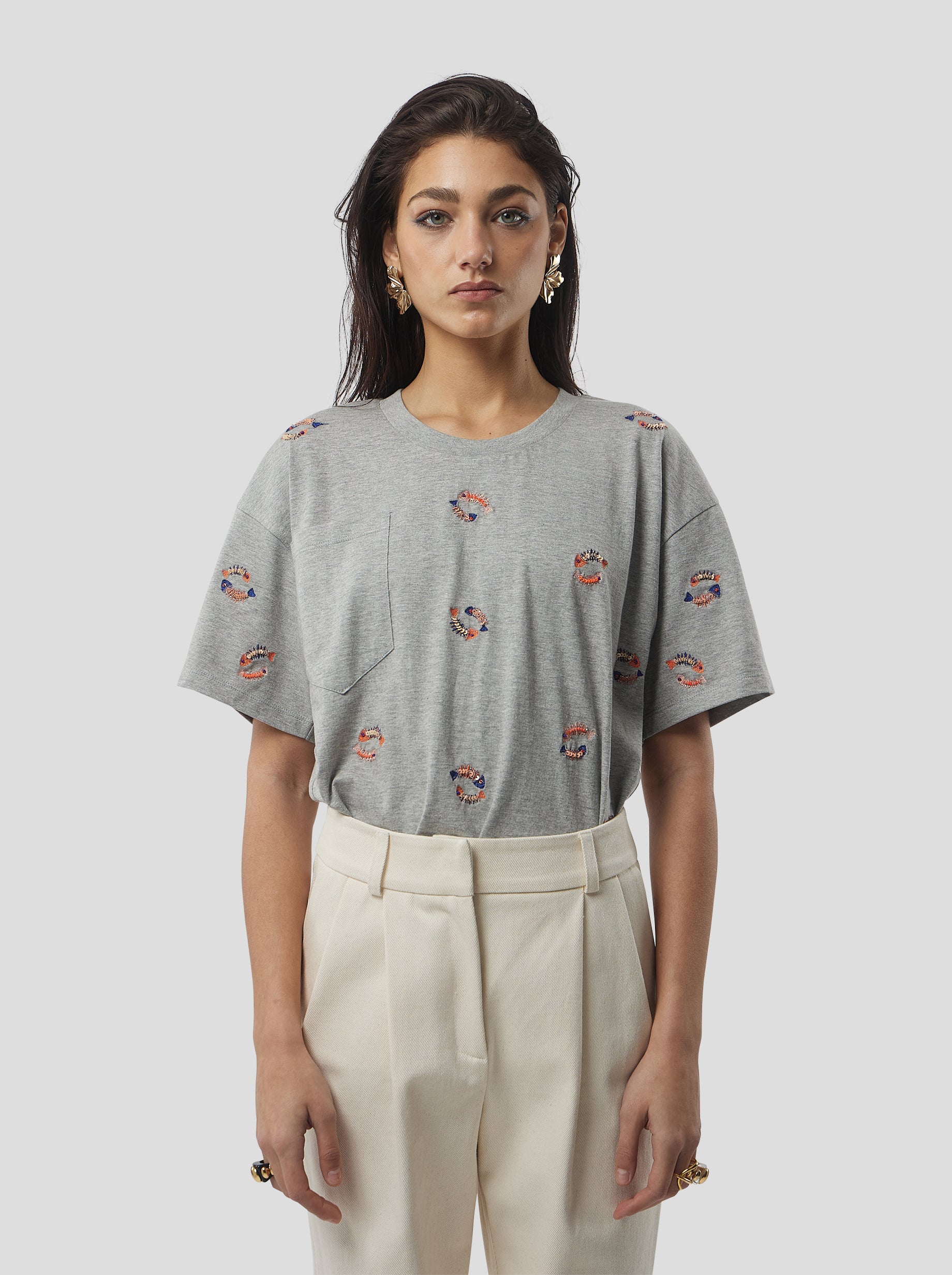 Fishbone Atlas T-shirt in grey