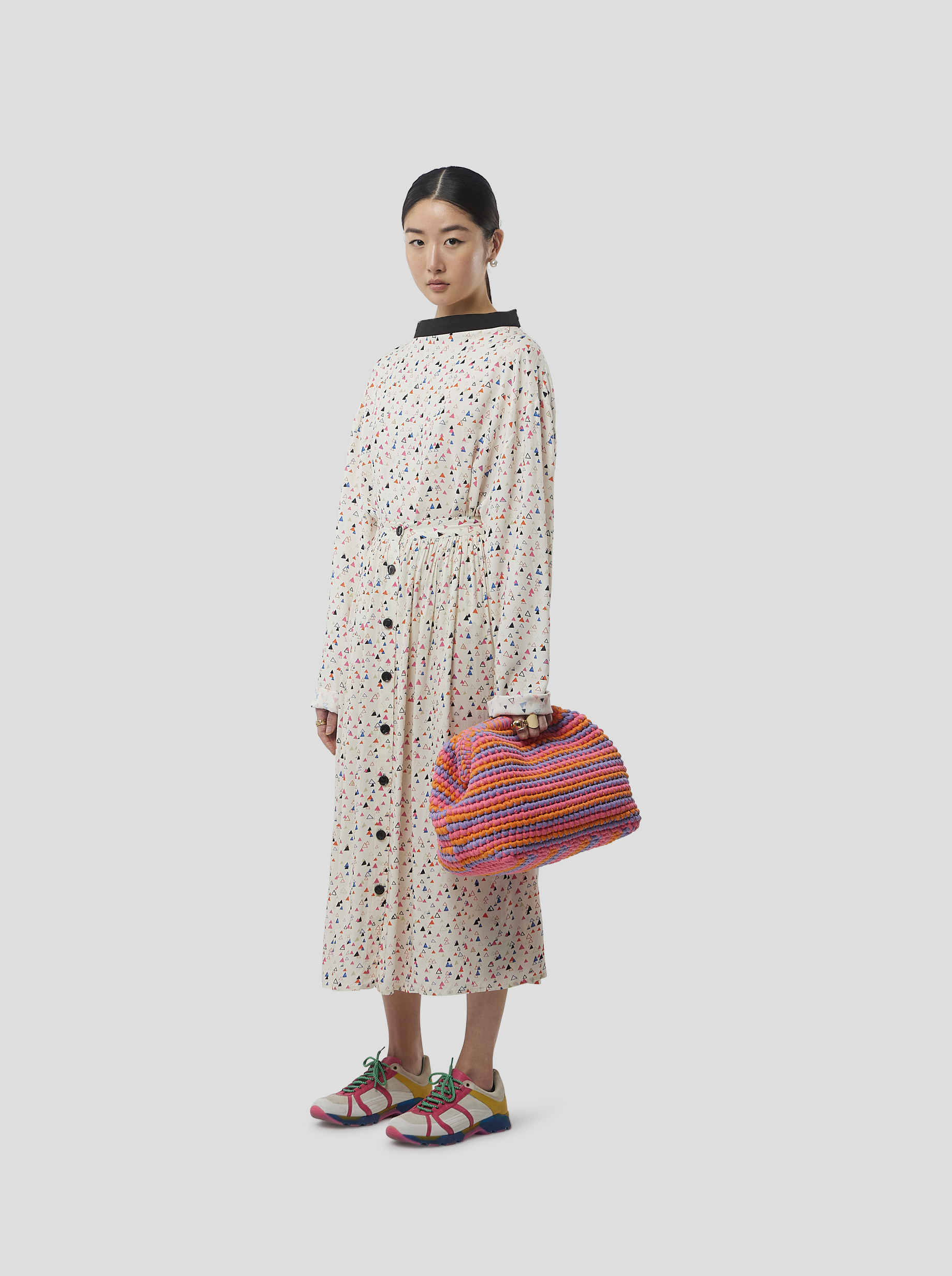 Orso Skirt in Ecru Stracciatella print