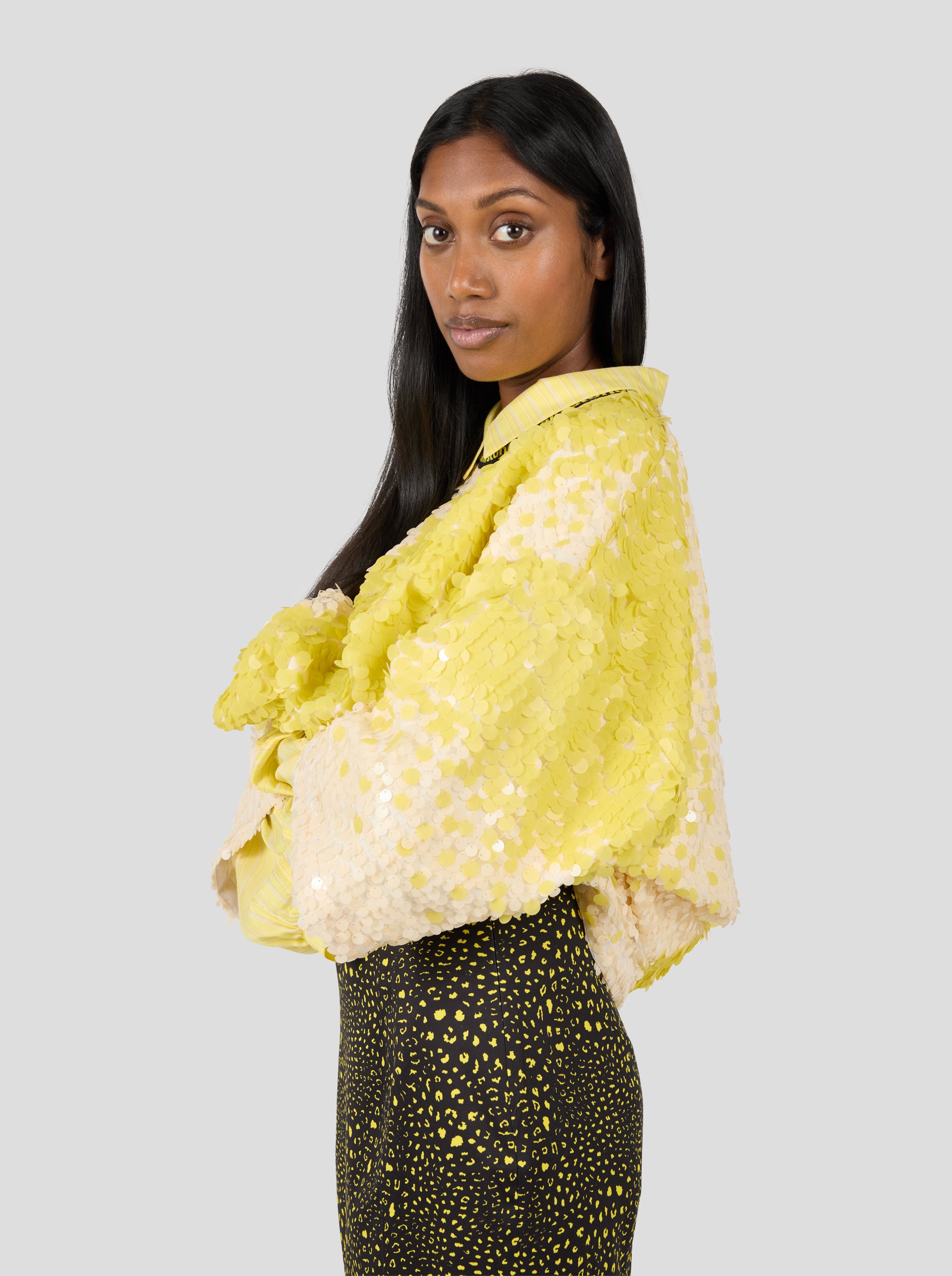 Basket t-shirt in Sequins Yellow Meringue