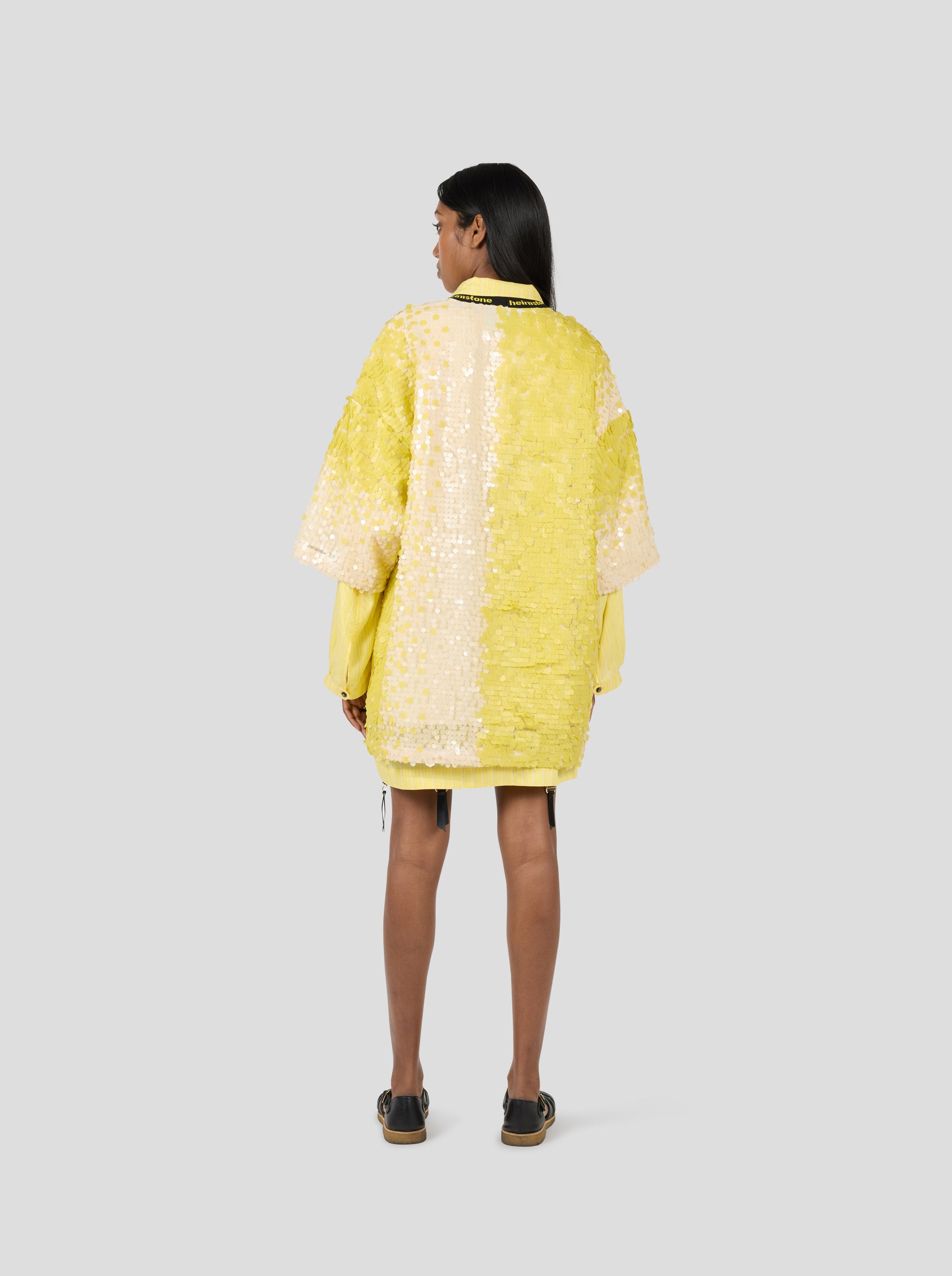 Basket t-shirt in Sequins Yellow Meringue