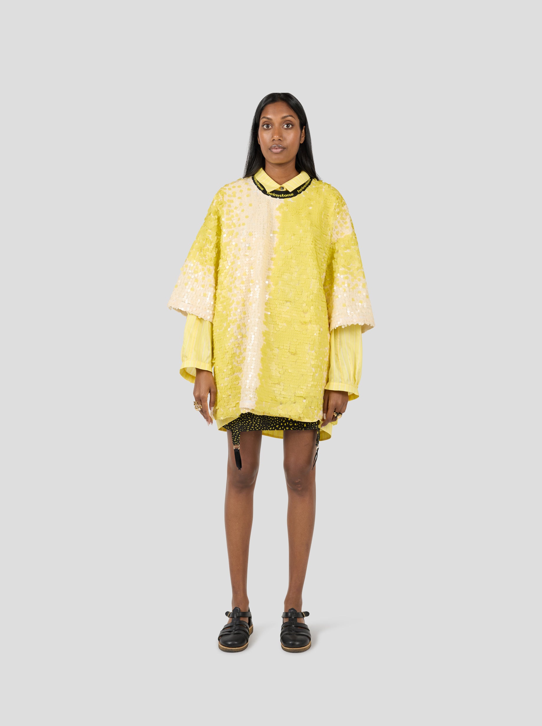Basket t-shirt in Sequins Yellow Meringue