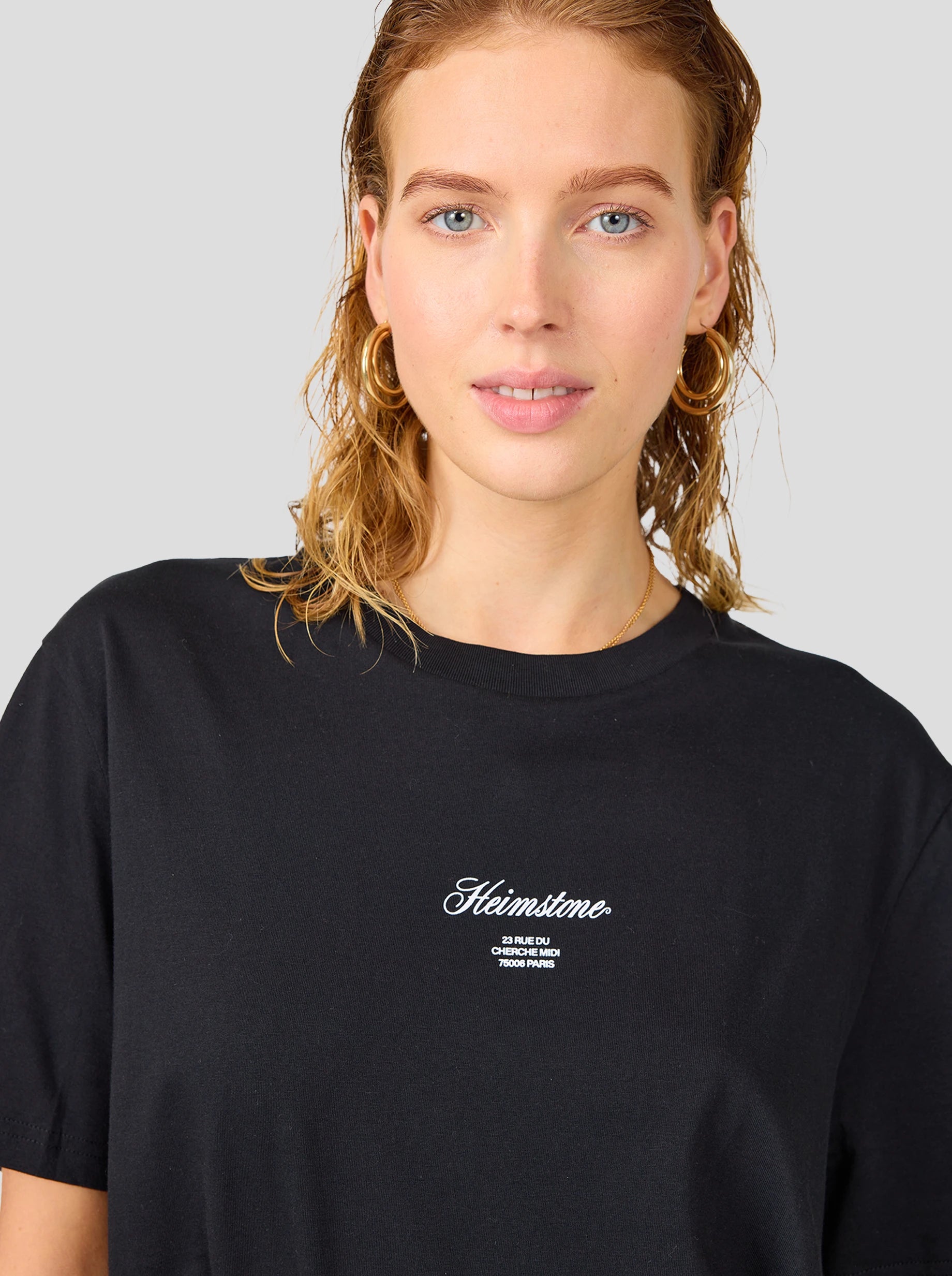 Collectible Unisex T-Shirt – Black with Off-White Heimstone Logo HLD