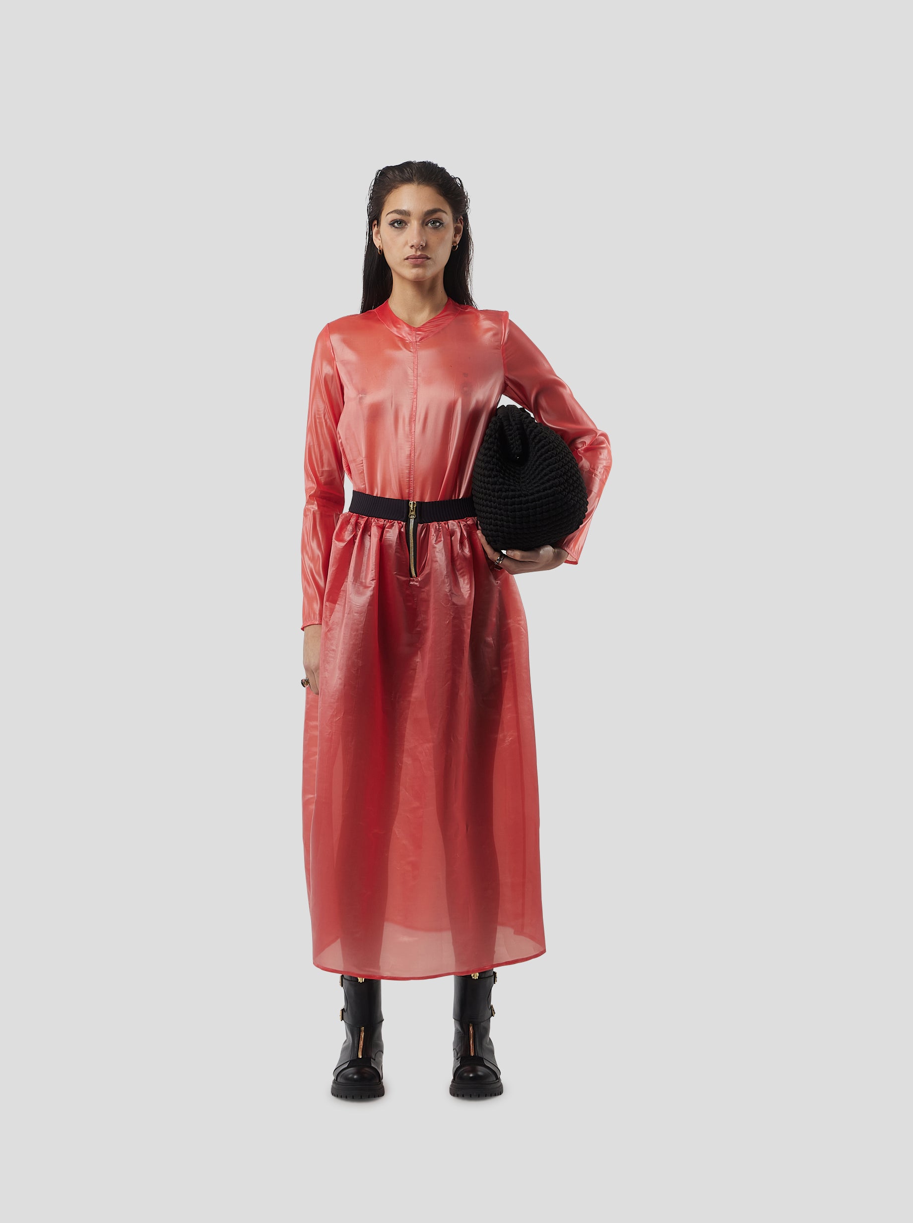 Cleo Skirt in Coral NeoShell technical voile