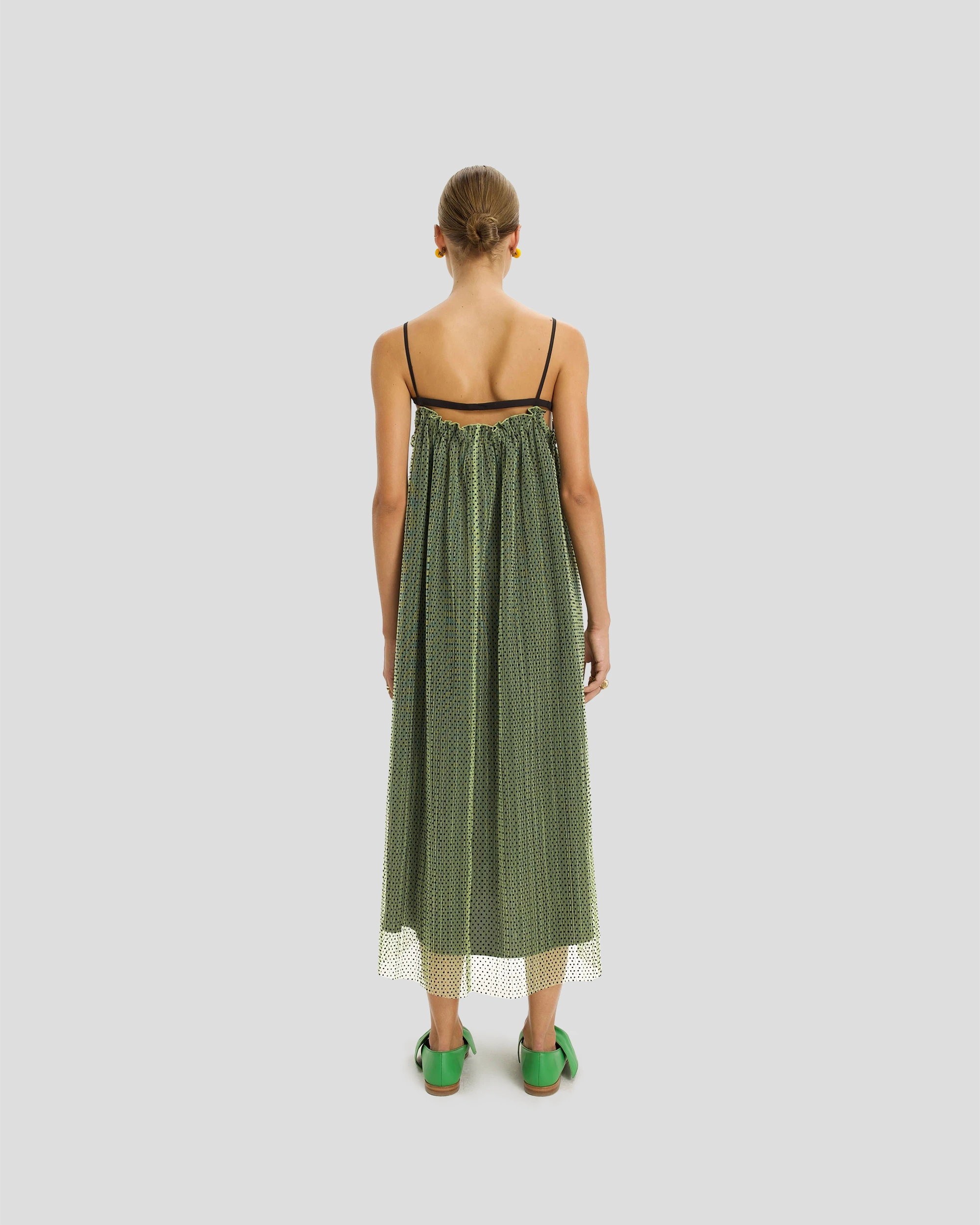 Vickie Dress in Croquant Plumetis Olive