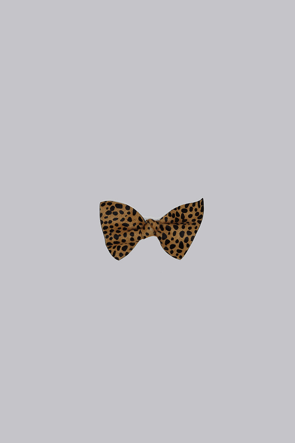 Mini hair clip in Cheetah printed leather