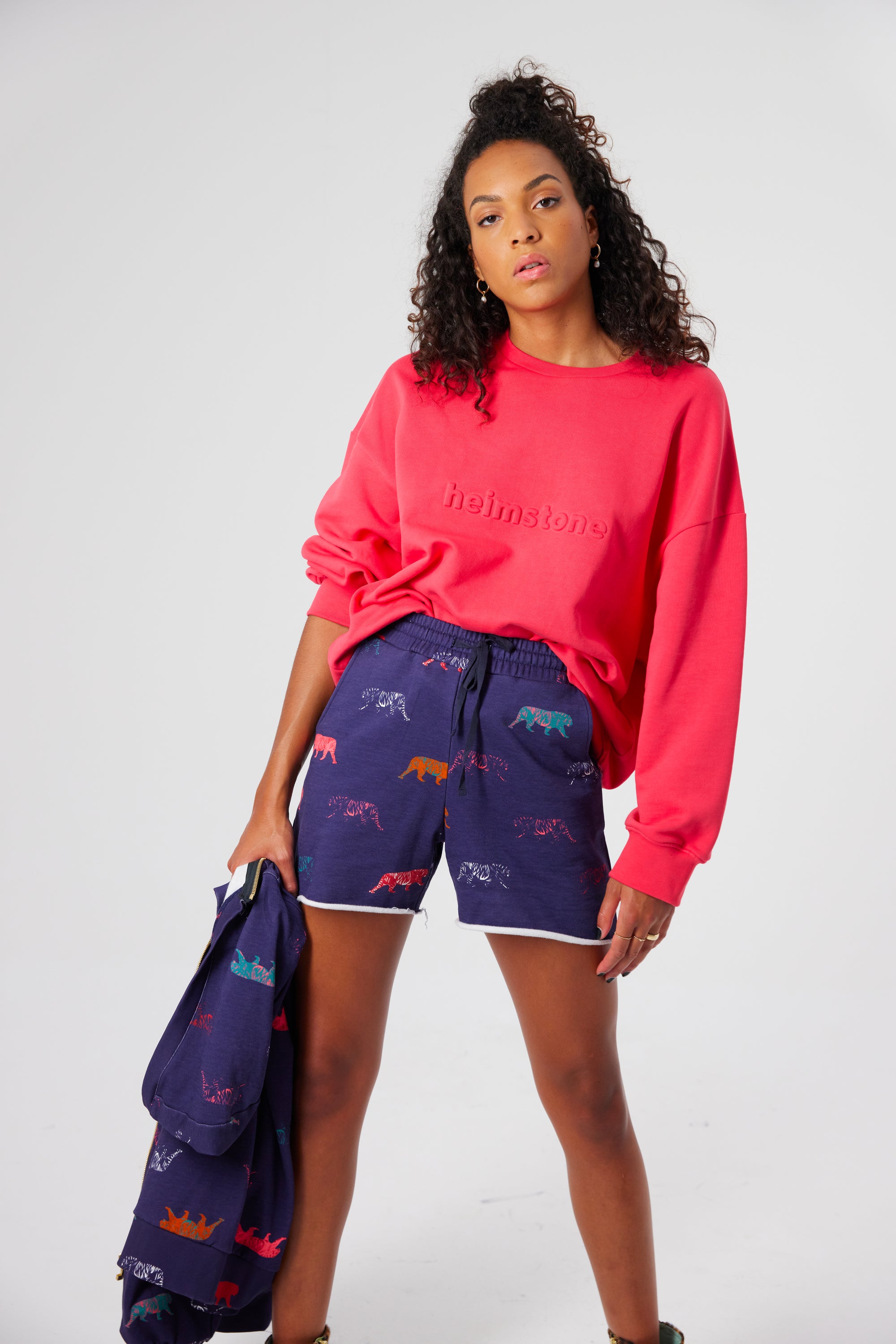 Harlem jumper in pink fleece