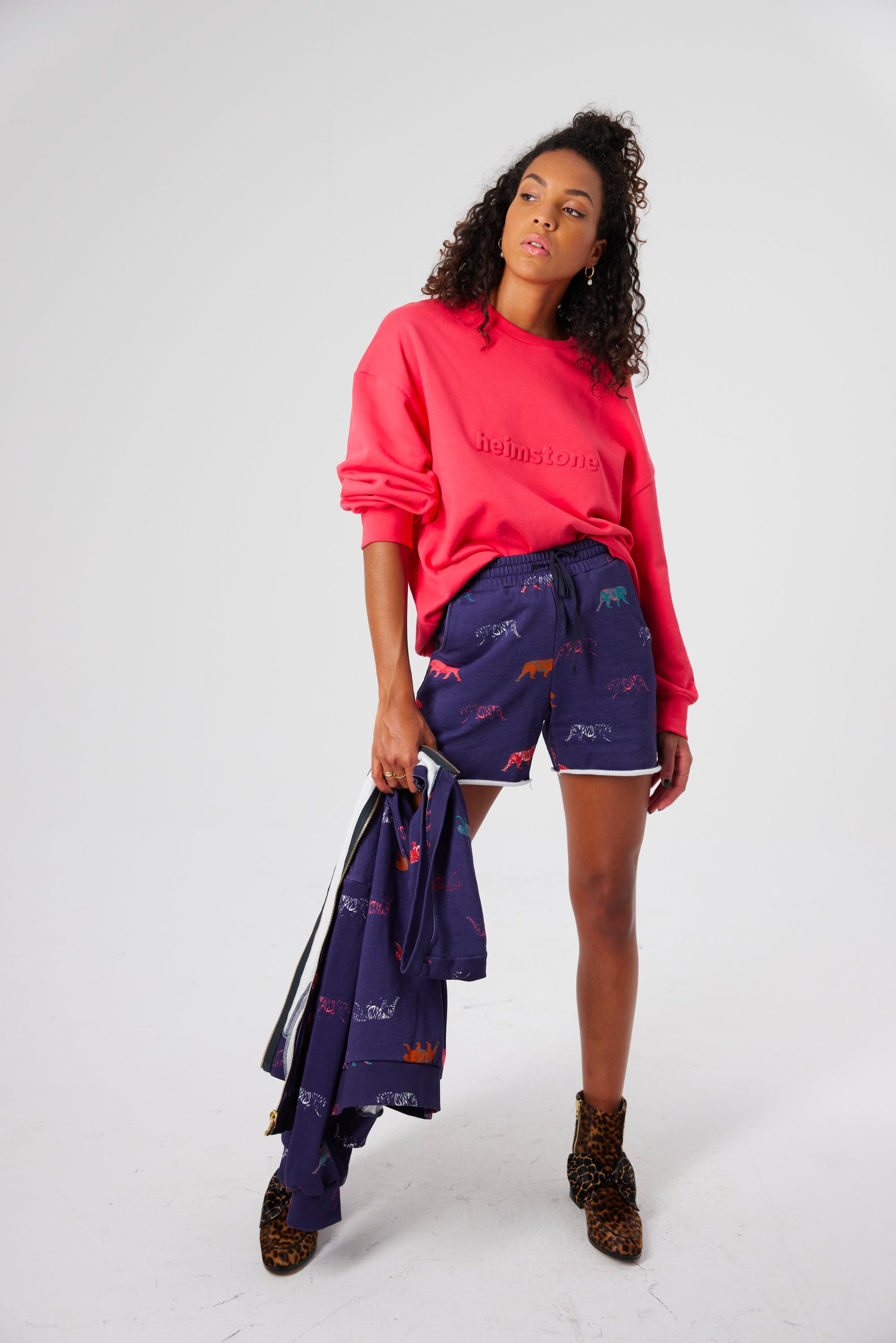 Harlem jumper in pink fleece