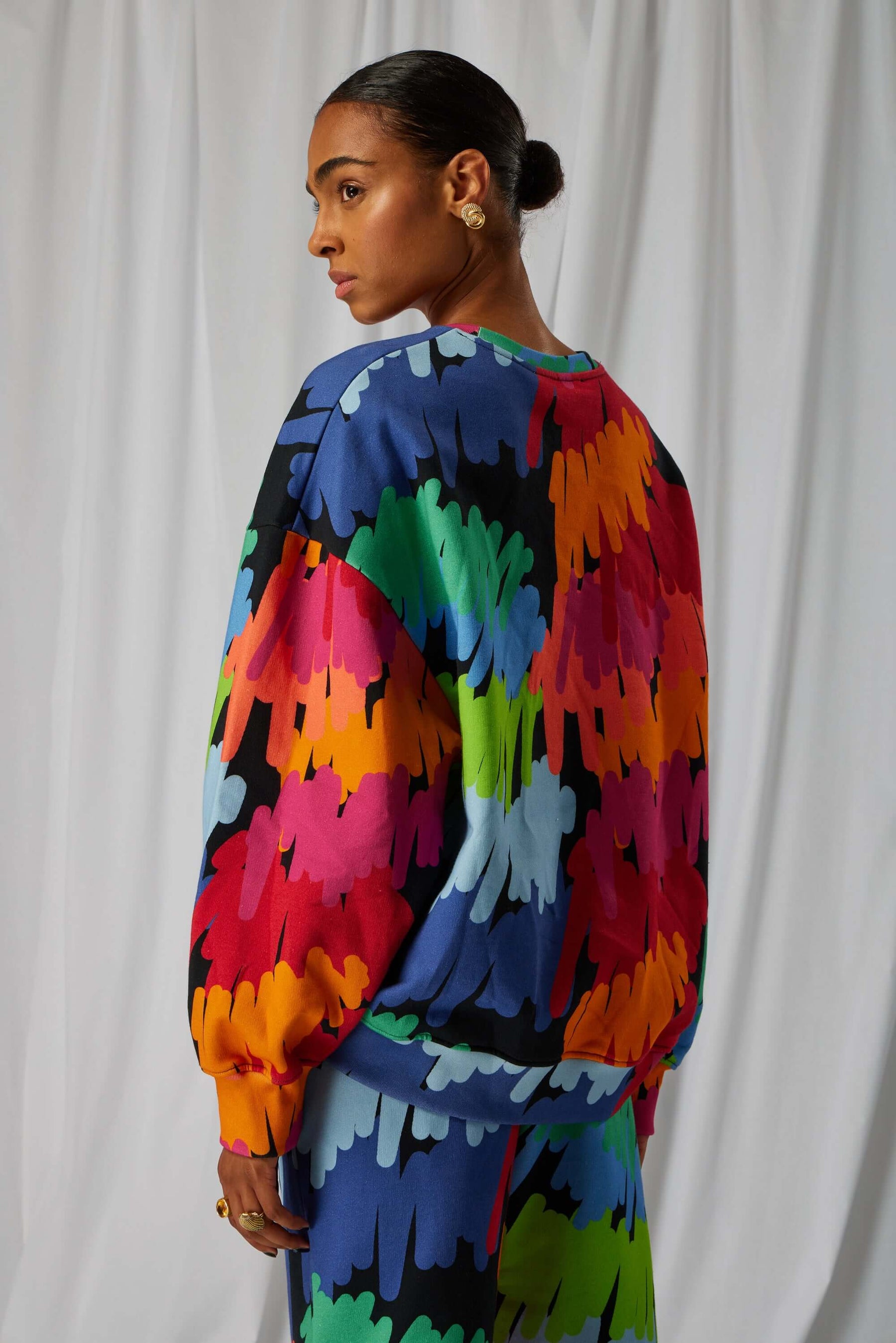 Harlem jumper in Marker printed fleece