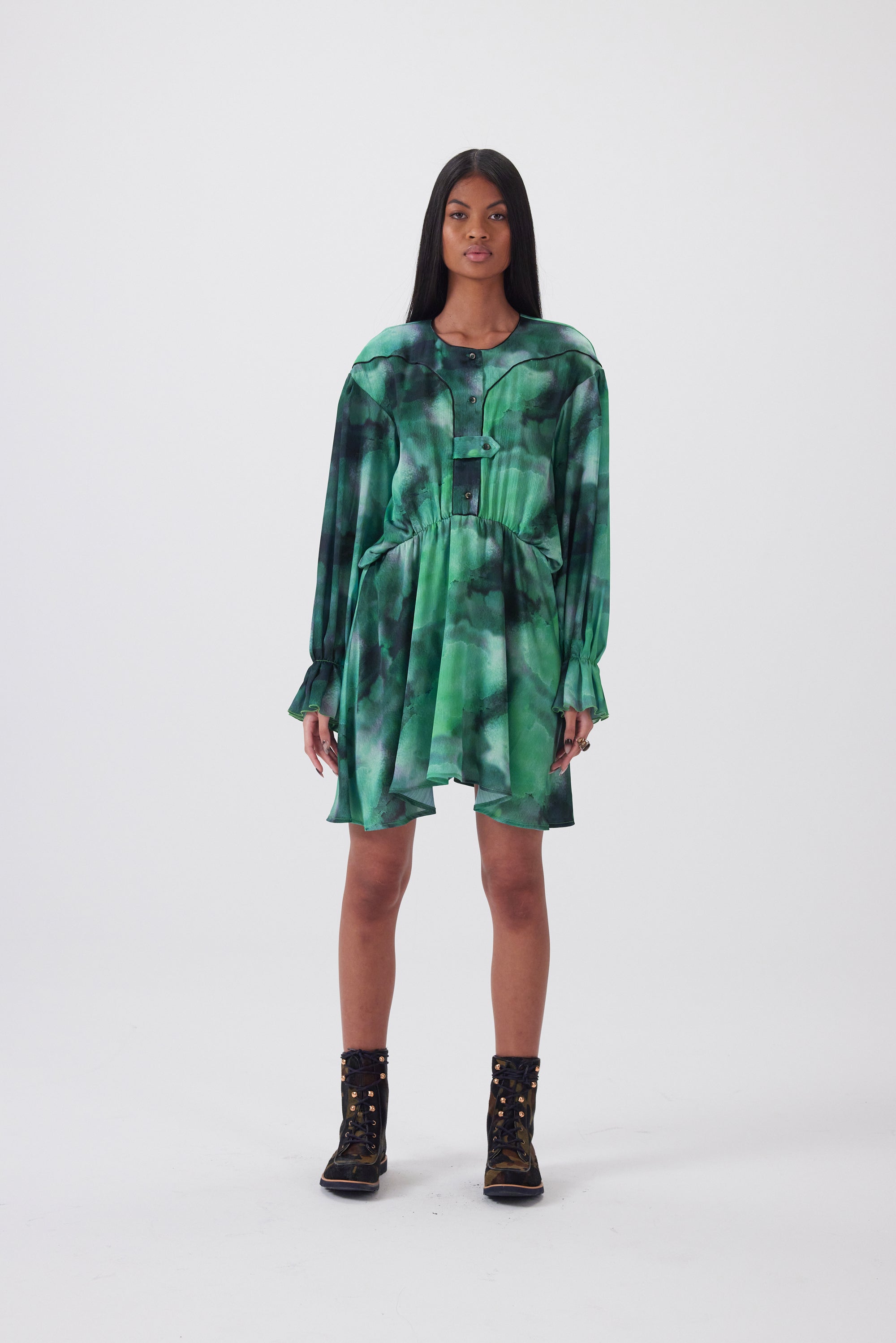 Trigalière dress in Moss print