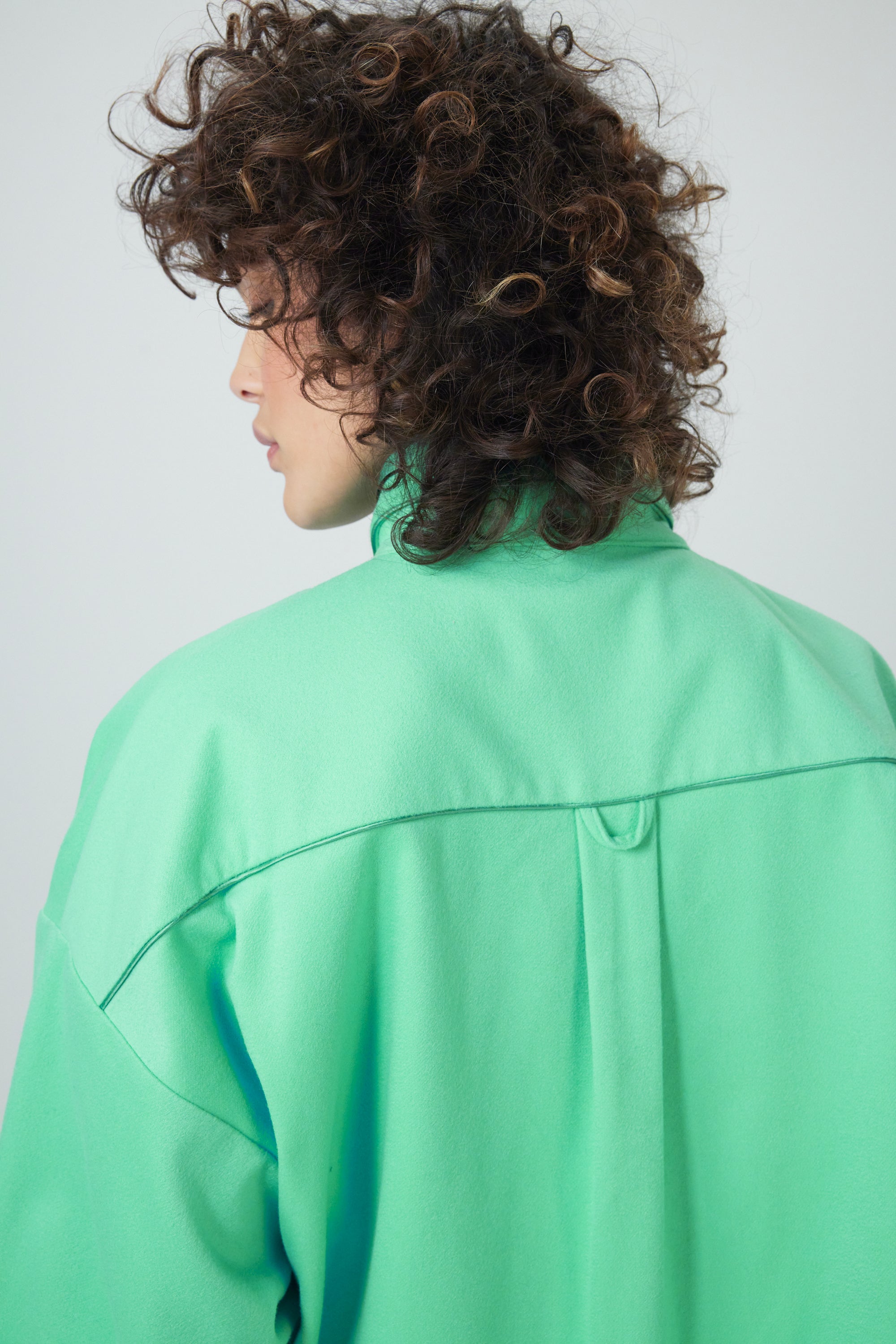 Astrée shirt in green mineral flanelle