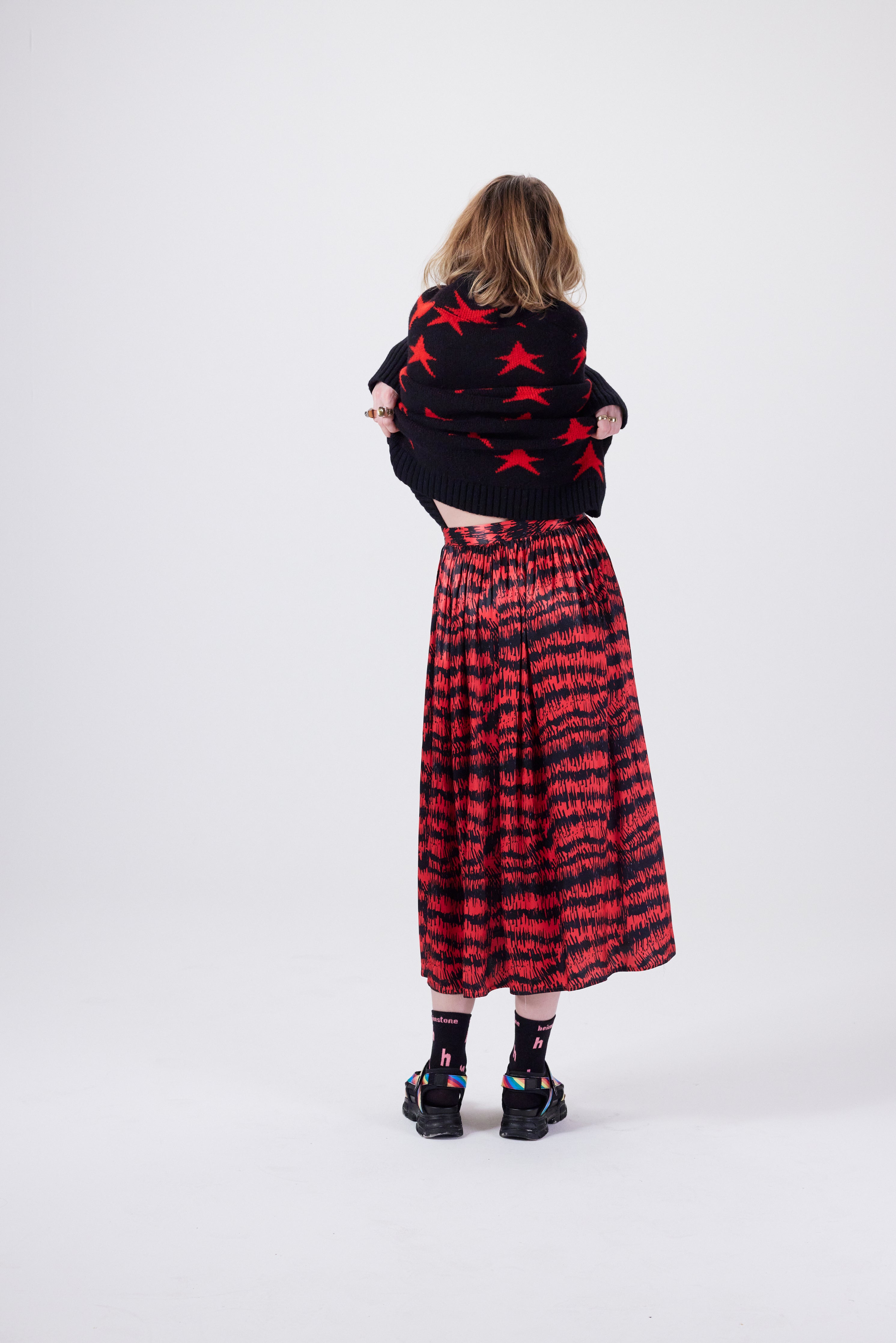 Orso skirt in pomegrenate Pigment print