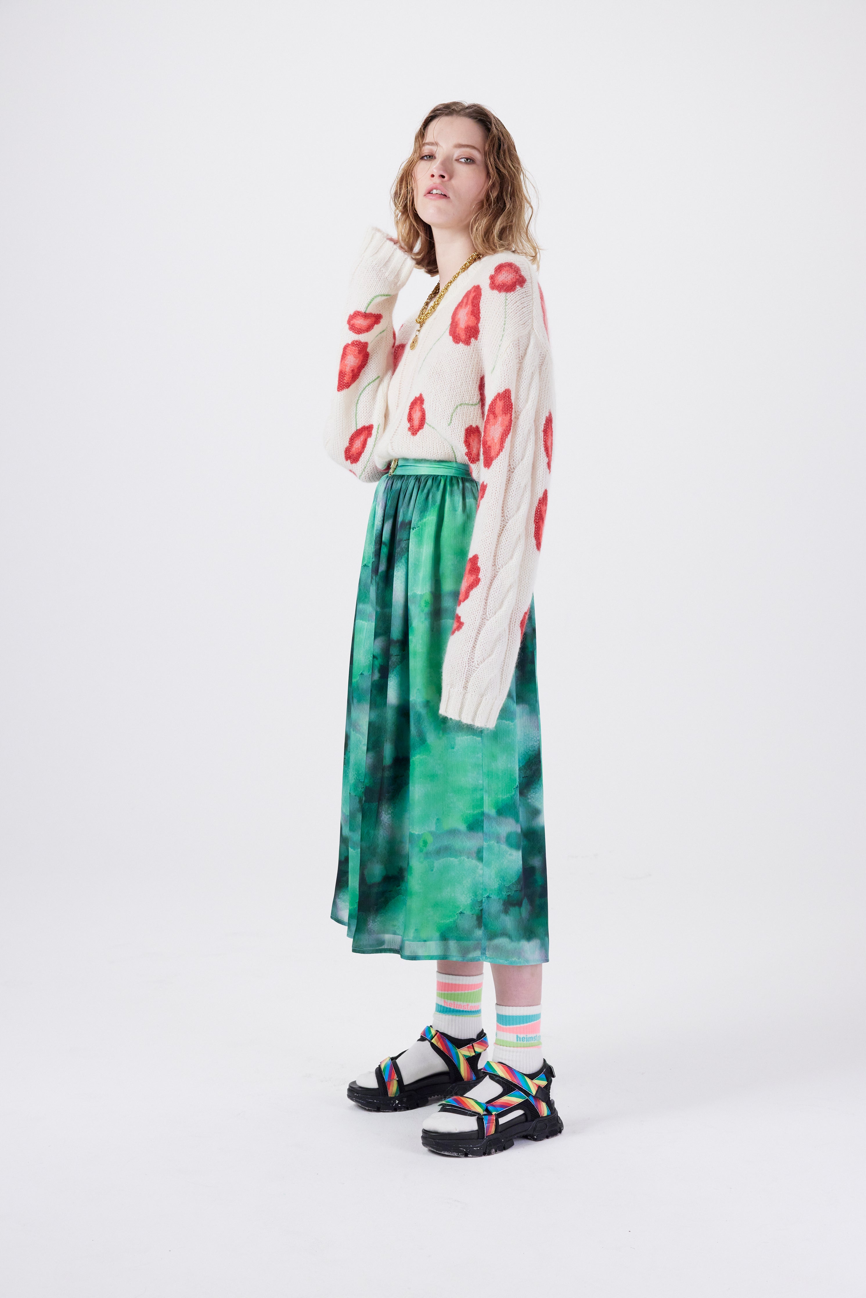 Orso skirt in Moss print