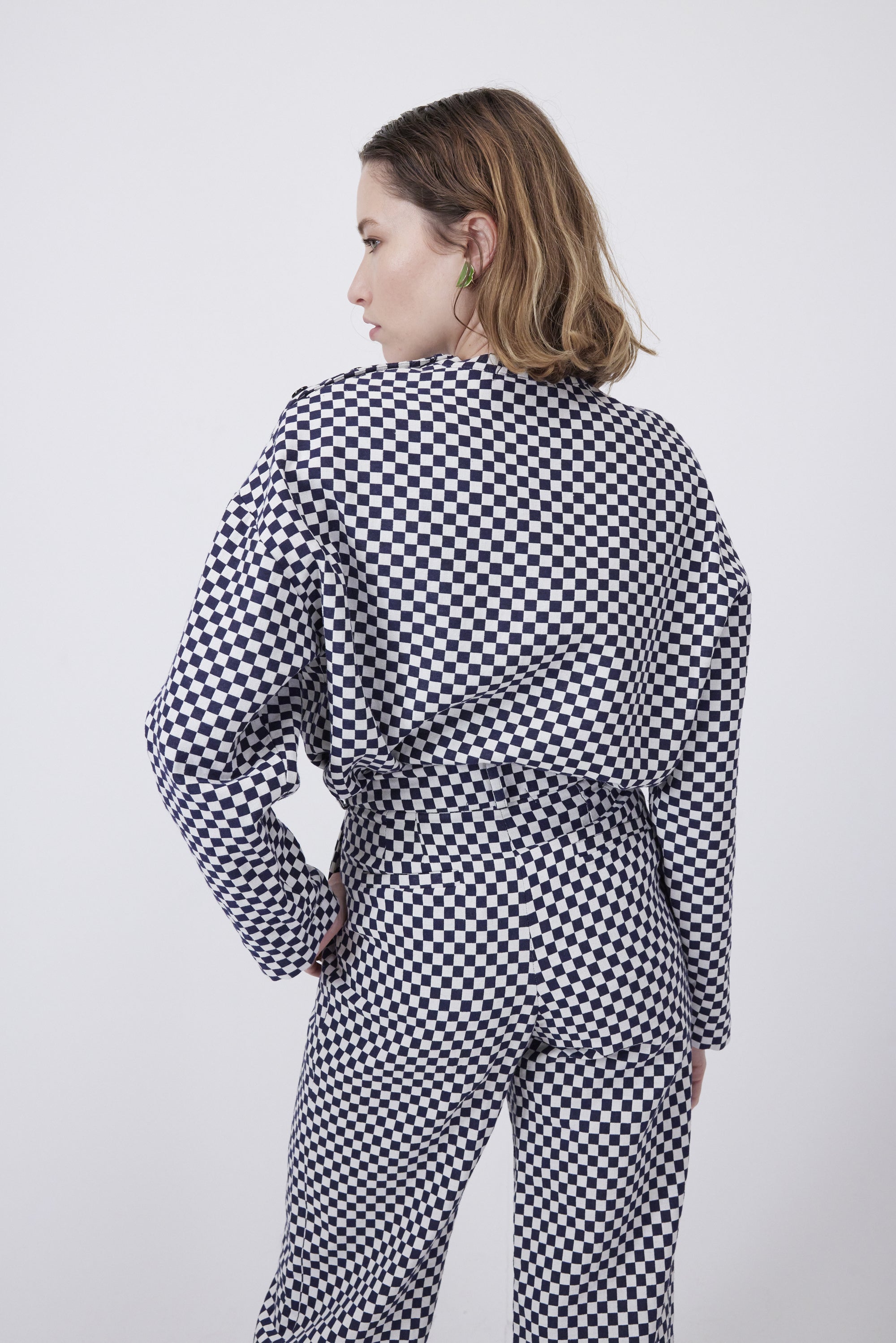 Bobbi sweater in chequered jacquard