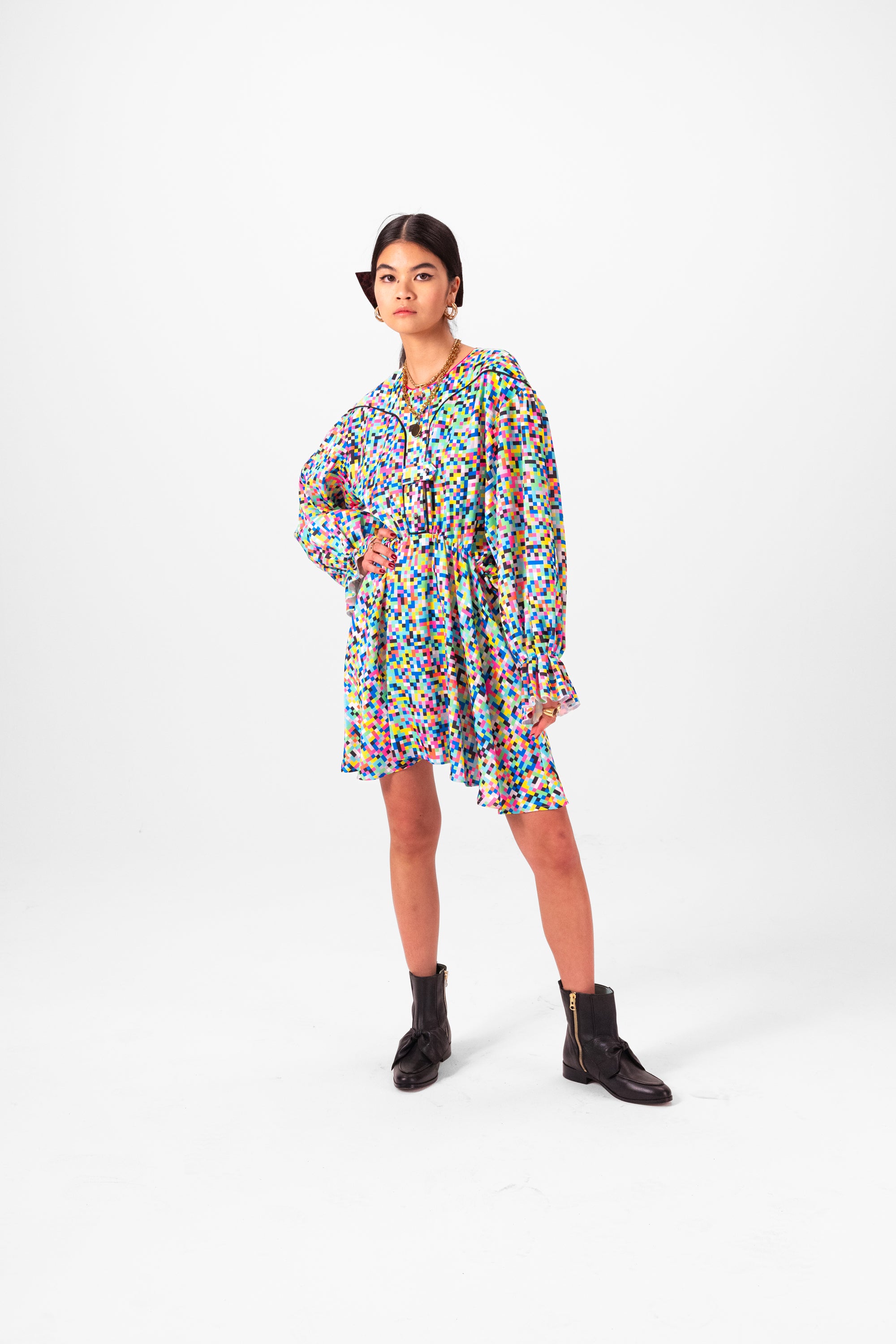 Trigalière dress in Pixels print