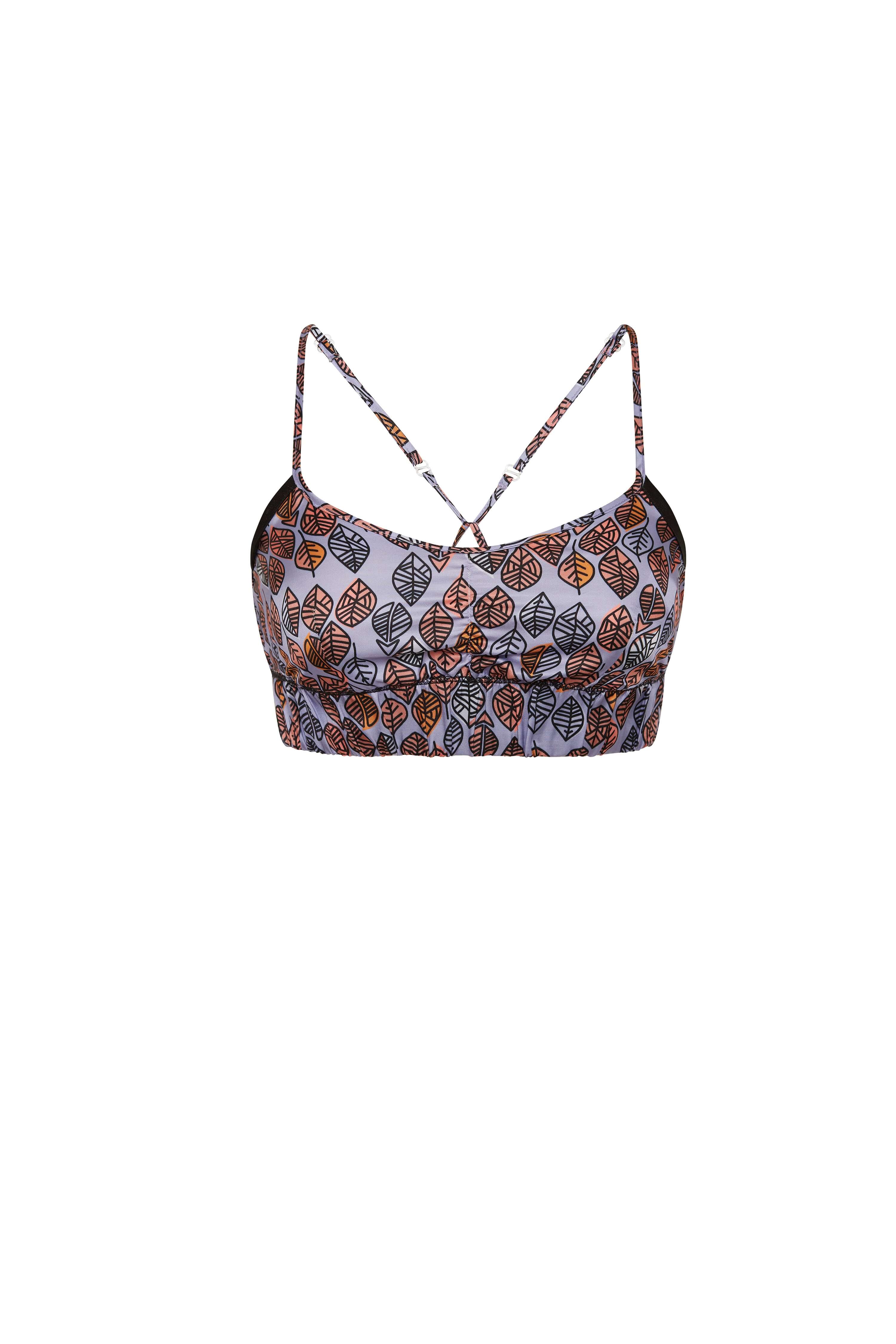 Bralette in lilac Leaf print | Heimstone