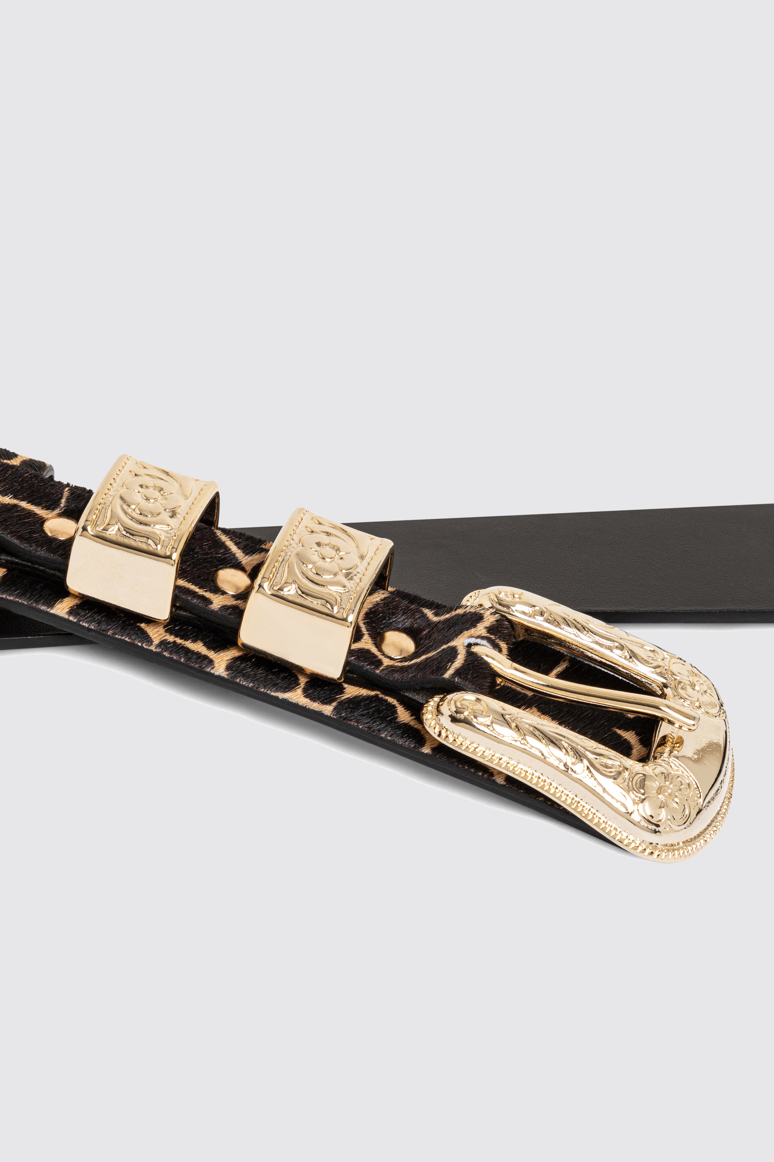 Texan belt in Giraffe printed leather