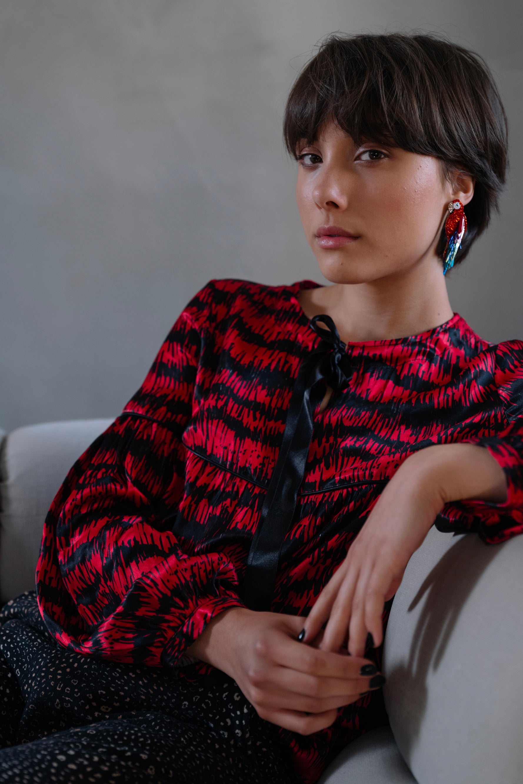 Sperone blouse in pomegrenate Pigment print