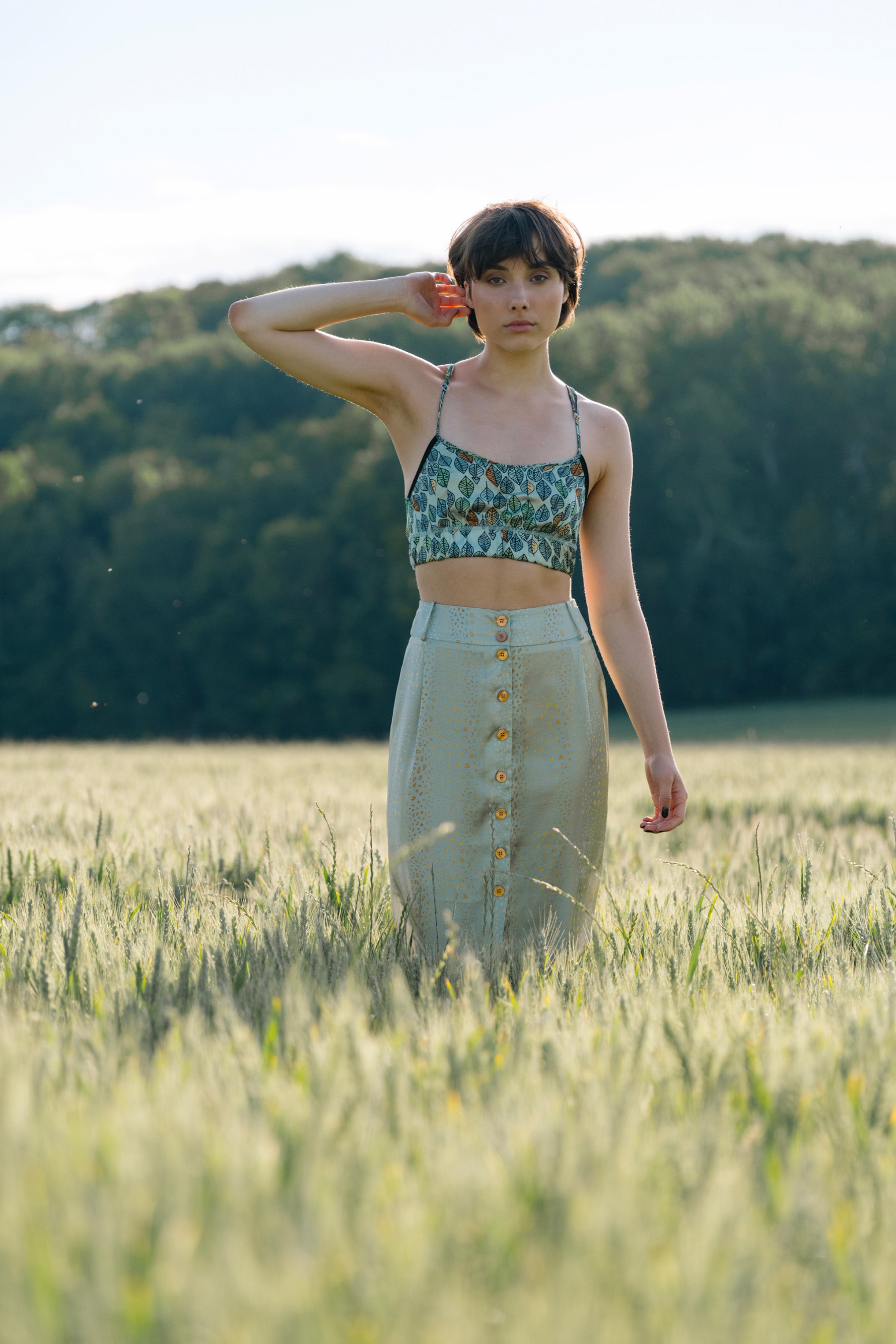 Bill skirt in agave Leopard print