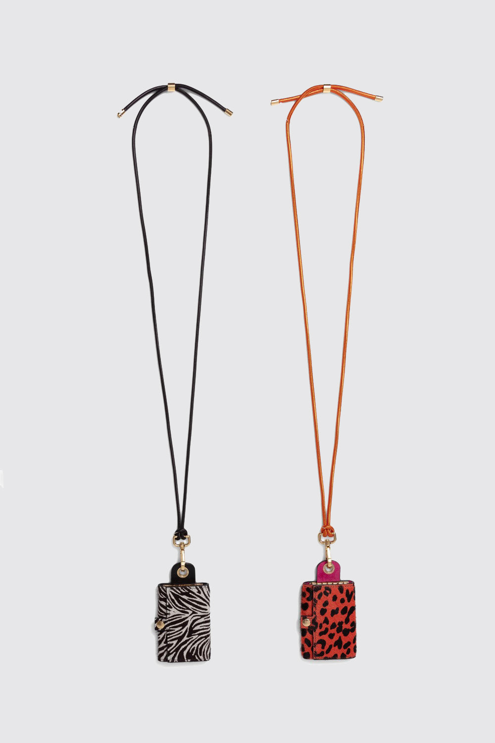 The Minis - 6 Key Holder in orange Leopard leather