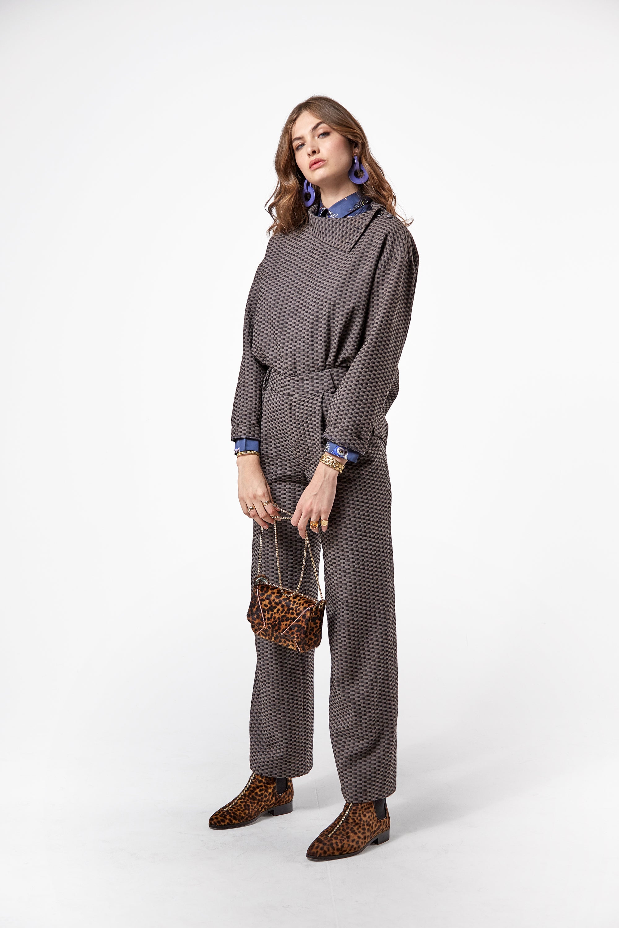 Moor pants in tatami jacquard