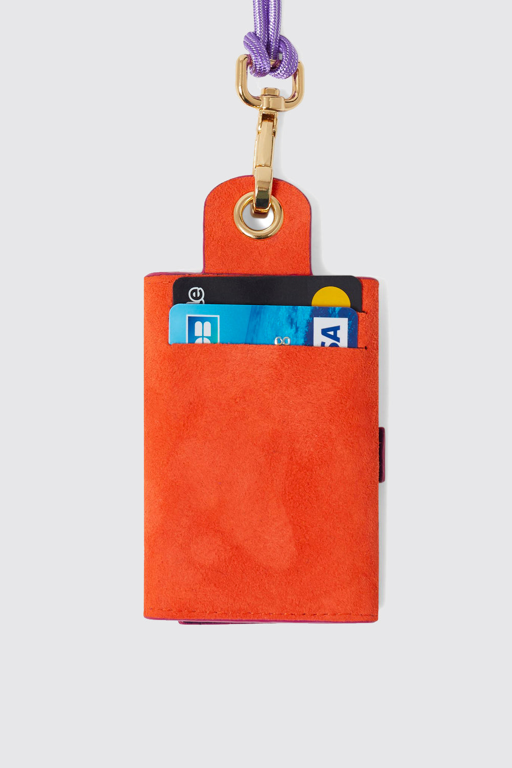 The Minis - 6 Key Holder in Orange & Purple suede