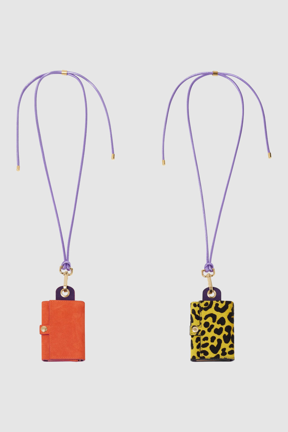 The Minis - 6 Key Holder in Orange & Purple suede