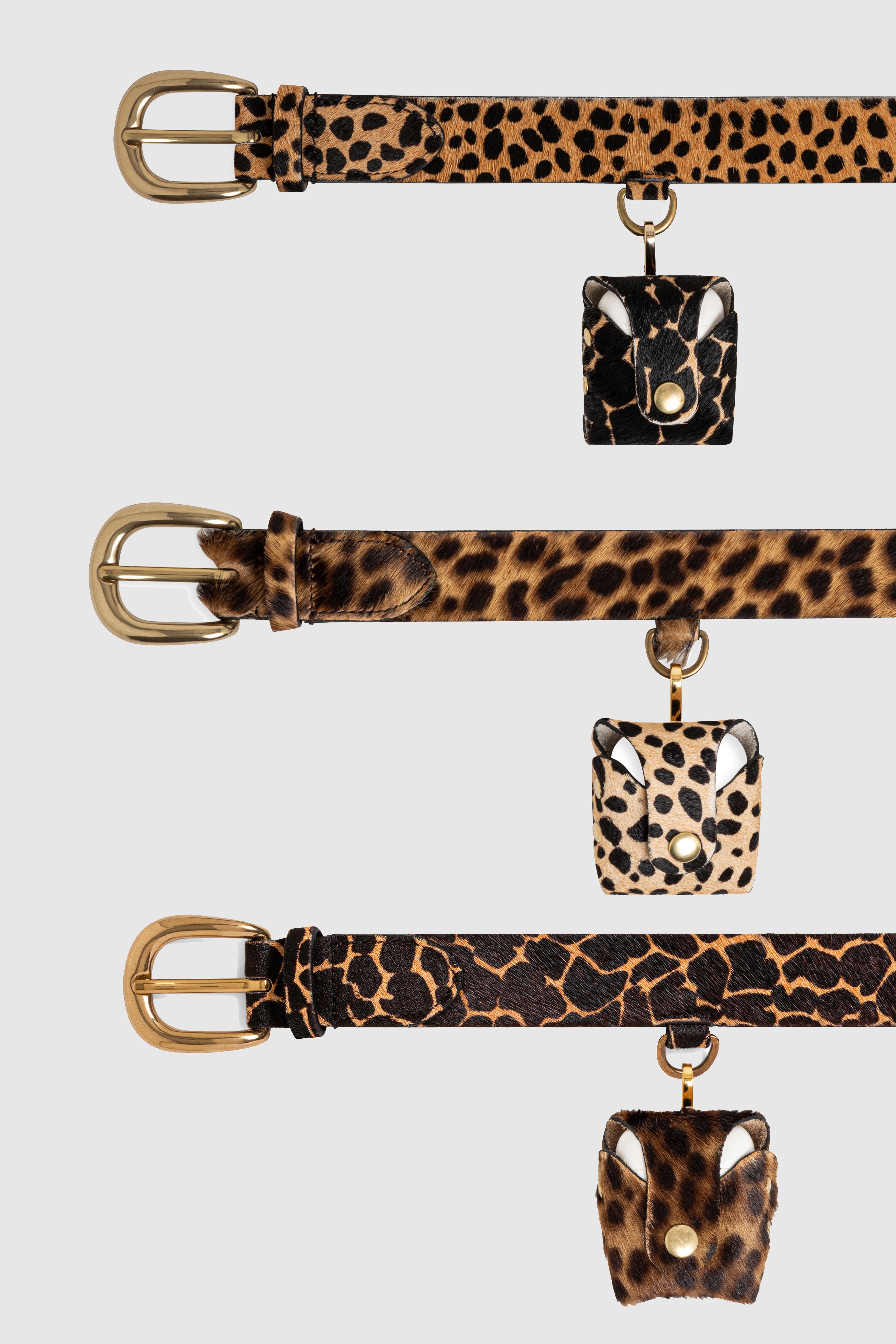 Belt in Leopard printed leather