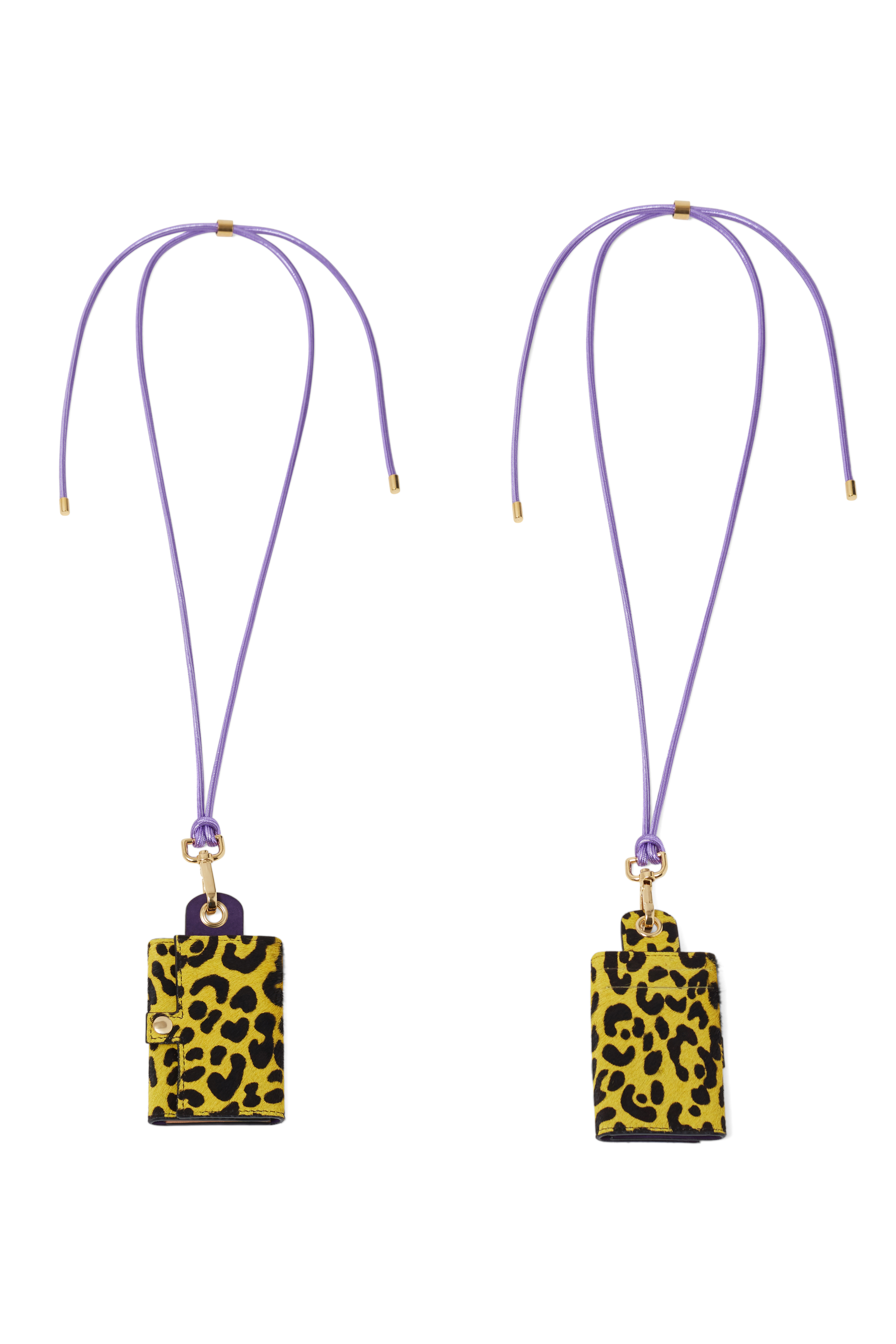 The Minis - 6 Key Holder in yellow Leopard printed leather